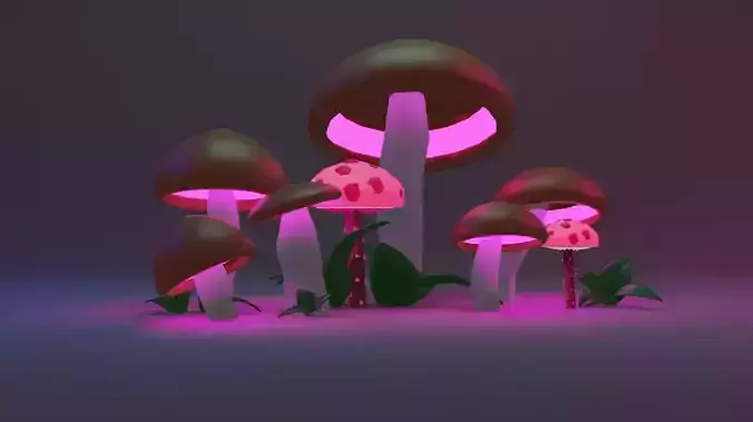 Bioluminescent Mushroom Grove