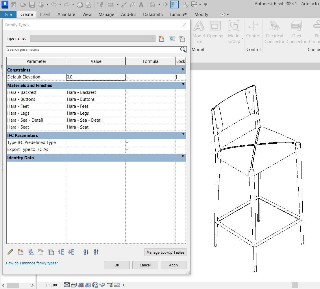 High and low stool Hara by Artefacto 3D model_8
