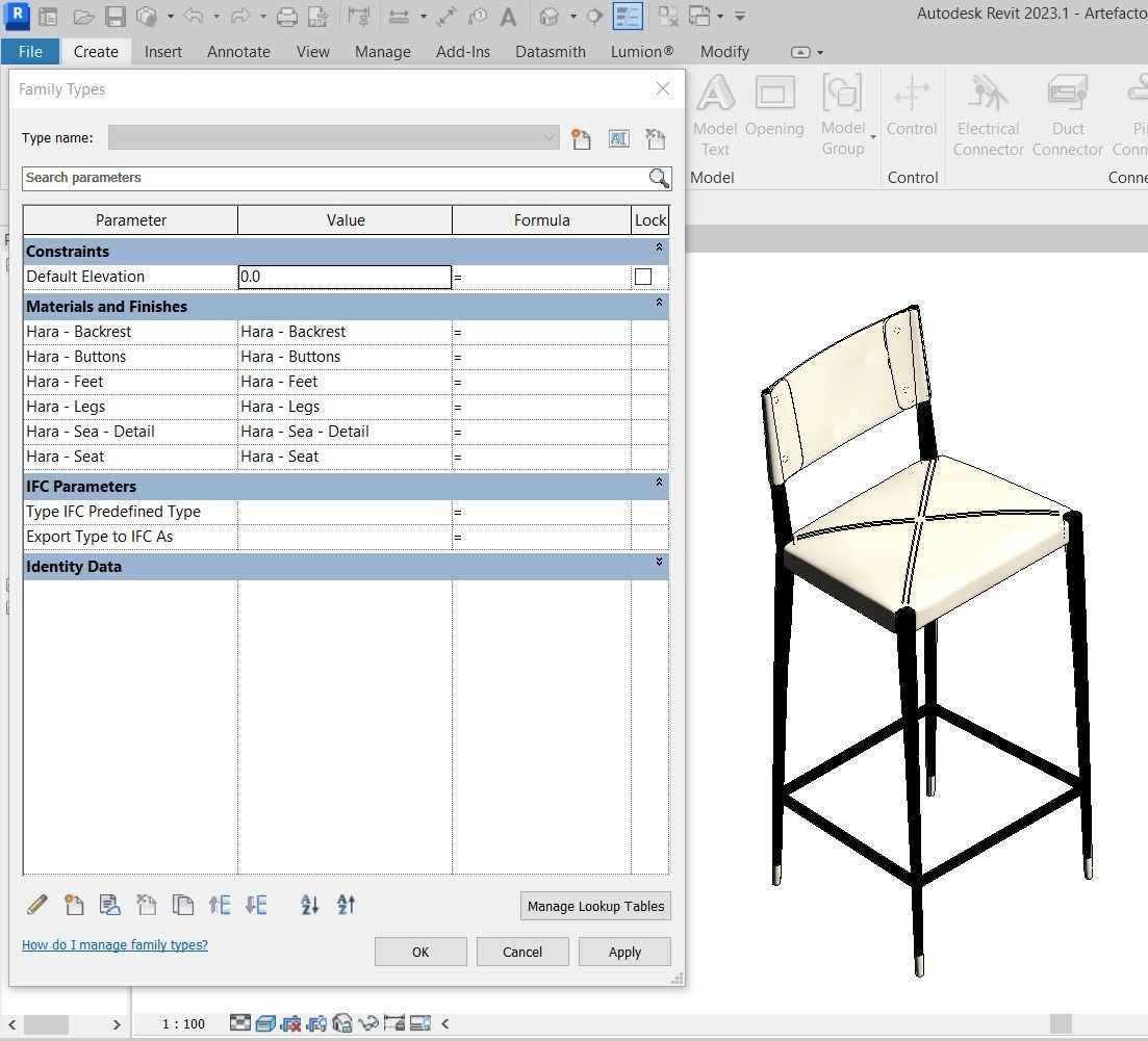 High and low stool Hara by Artefacto 3D model_9