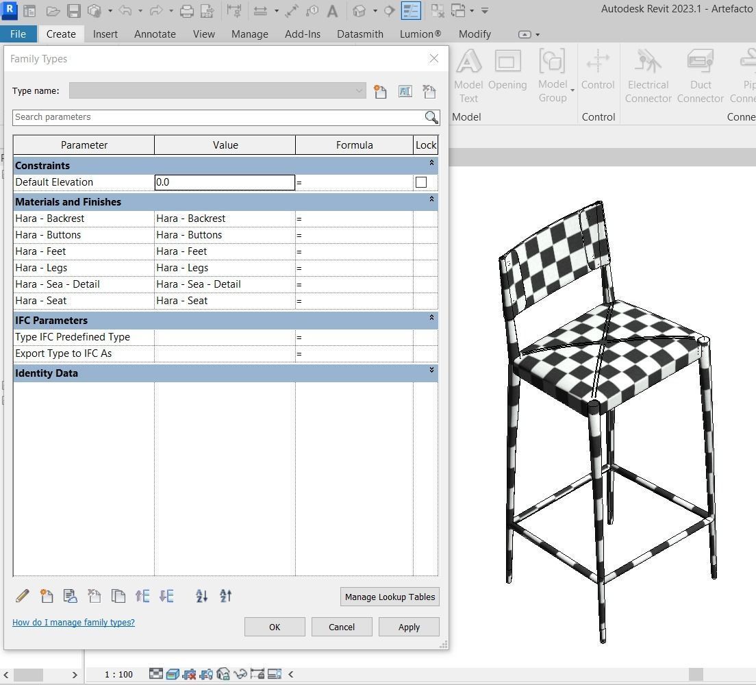 High and low stool Hara by Artefacto 3D model_6