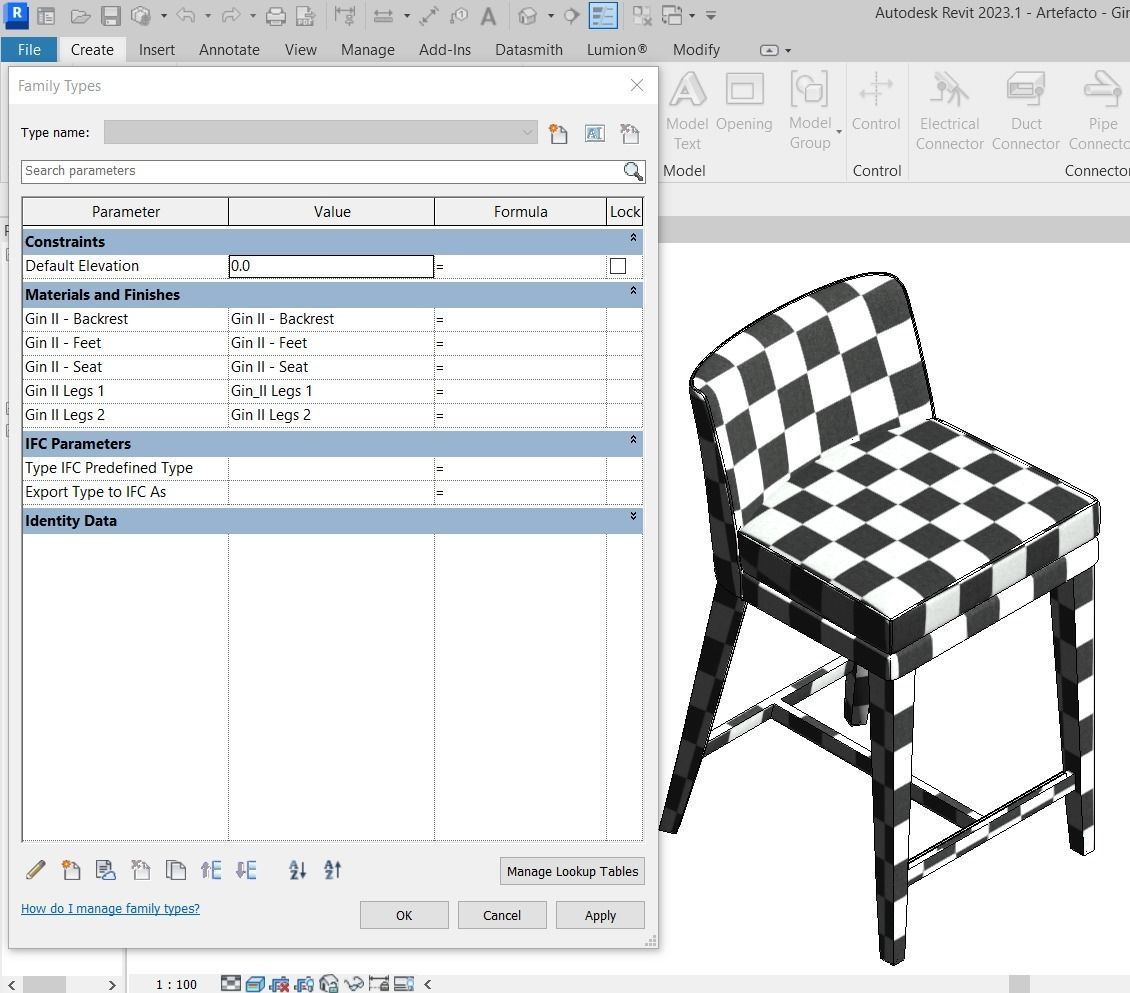 High and low stool Hara by Artefacto 3D model_7