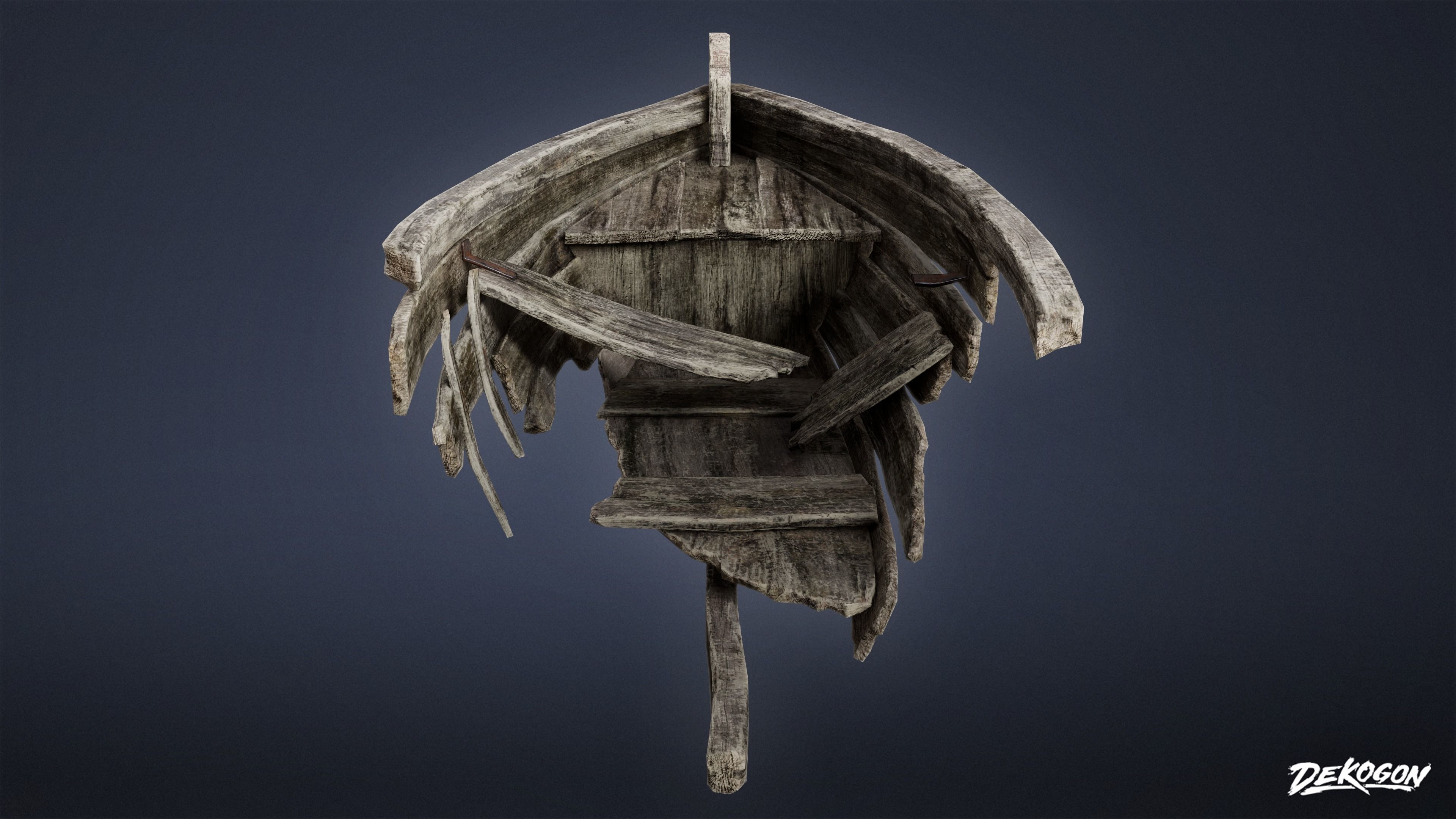 PIRATES - Boat Wreck 01 - LOW POLY Low-poly 3D model_8