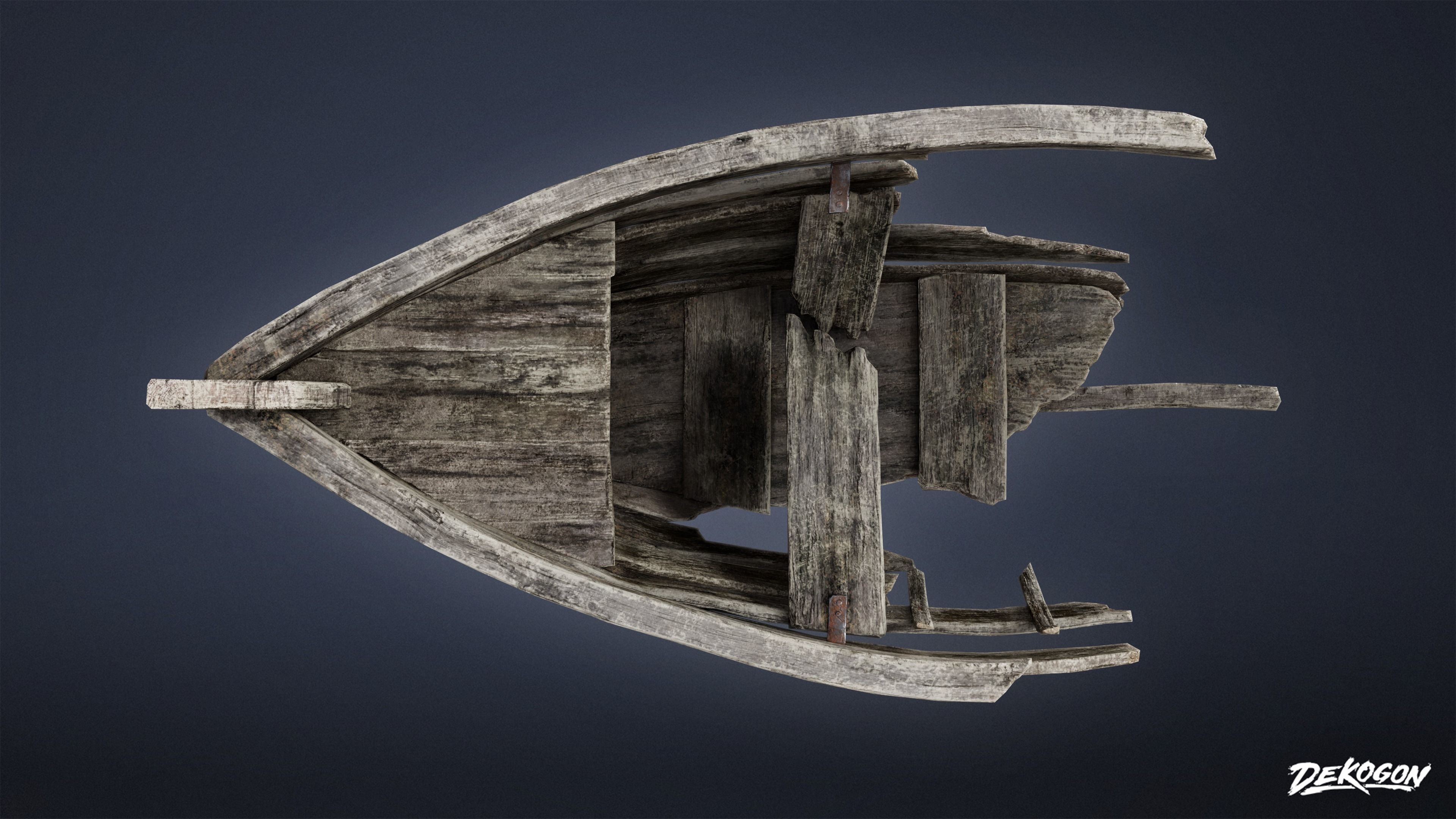 PIRATES - Boat Wreck 01 - LOW POLY Low-poly 3D model_7