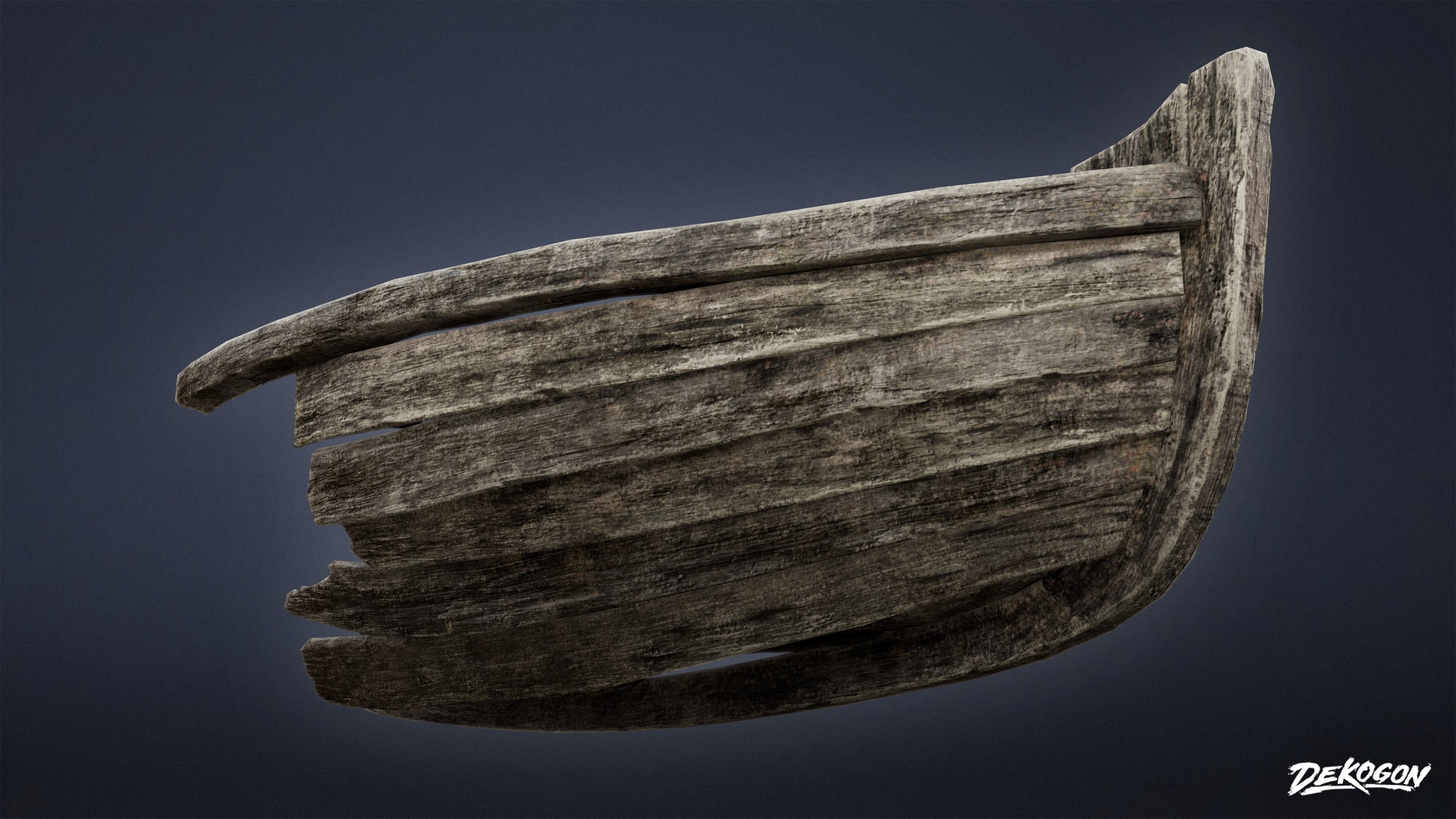 PIRATES - Boat Wreck 01 - LOW POLY Low-poly 3D model_9