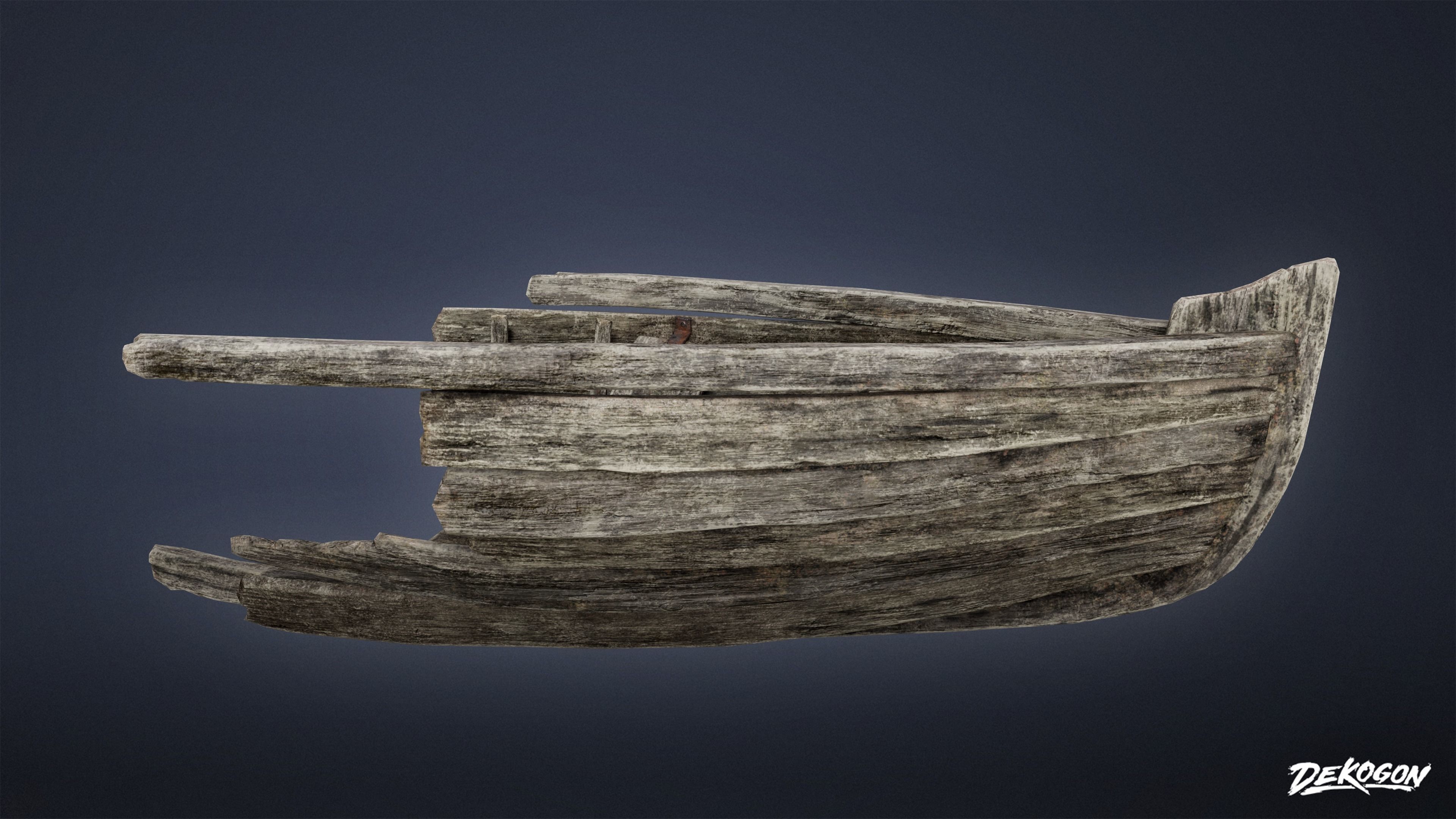 PIRATES - Boat Wreck 01 - LOW POLY Low-poly 3D model_5