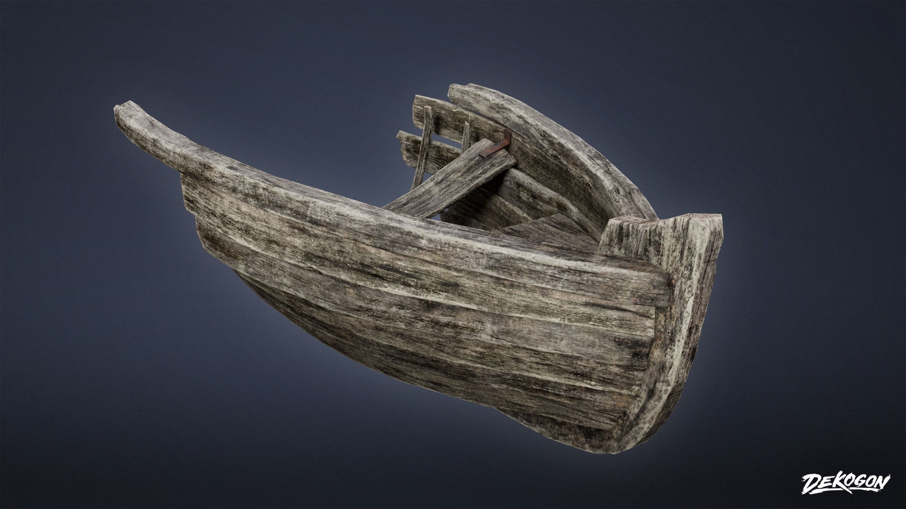 PIRATES - Boat Wreck 01 - LOW POLY Low-poly 3D model_6