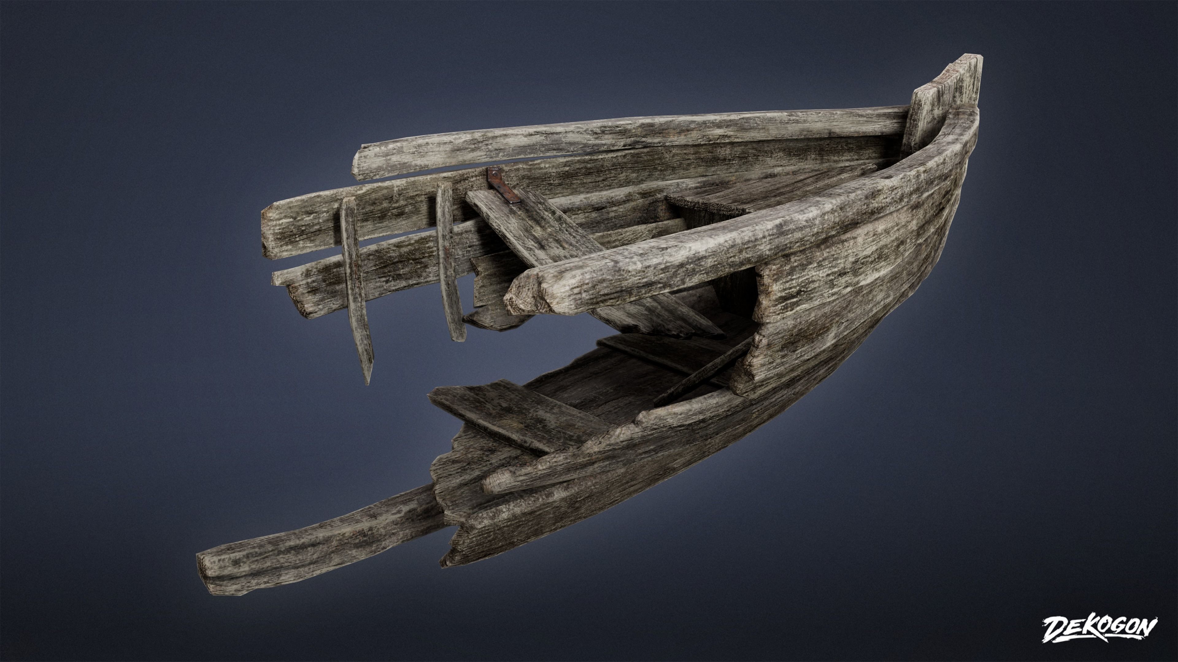 PIRATES - Boat Wreck 01 - LOW POLY Low-poly 3D model_4