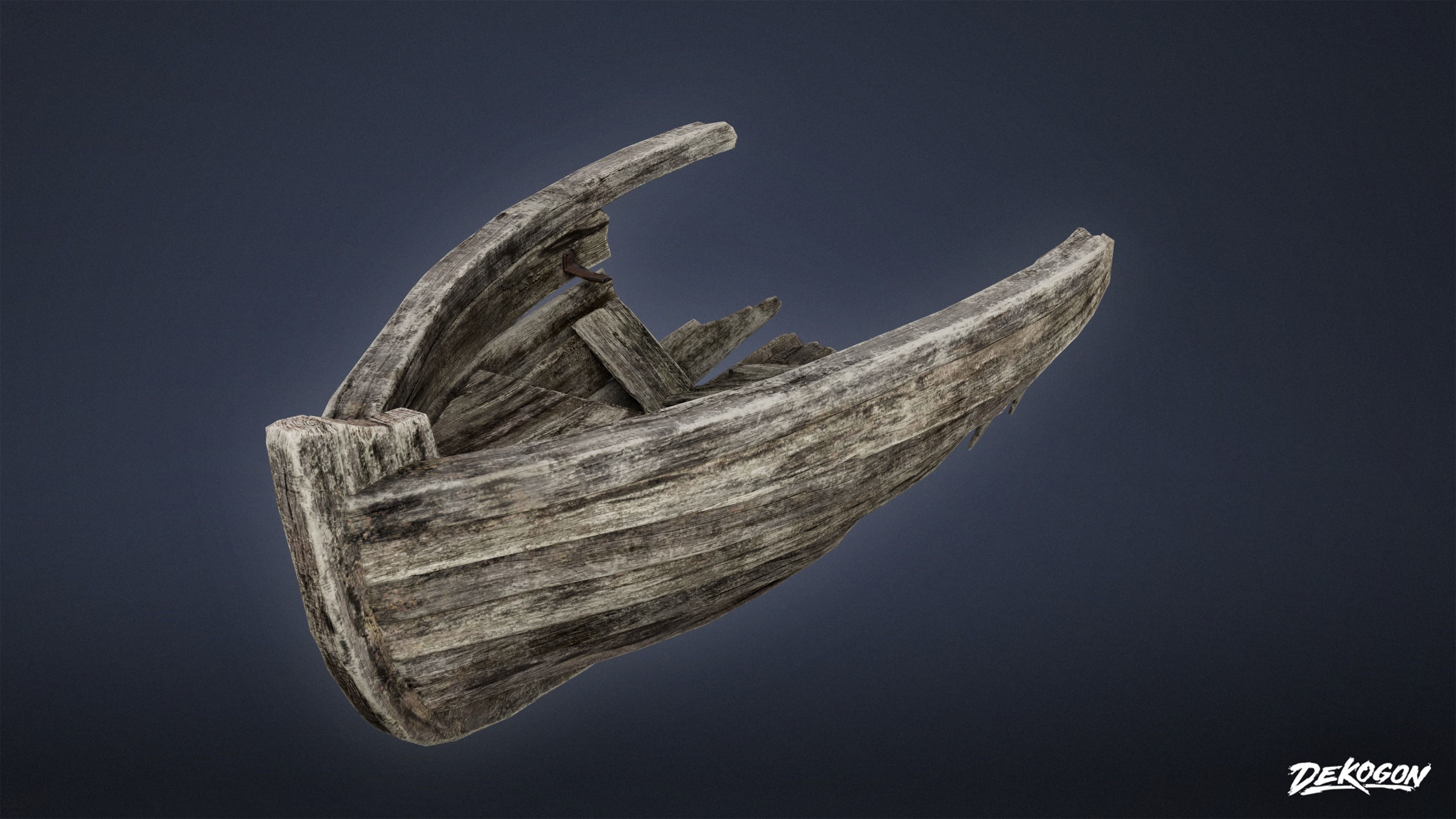 PIRATES - Boat Wreck 01 - LOW POLY Low-poly 3D model_2