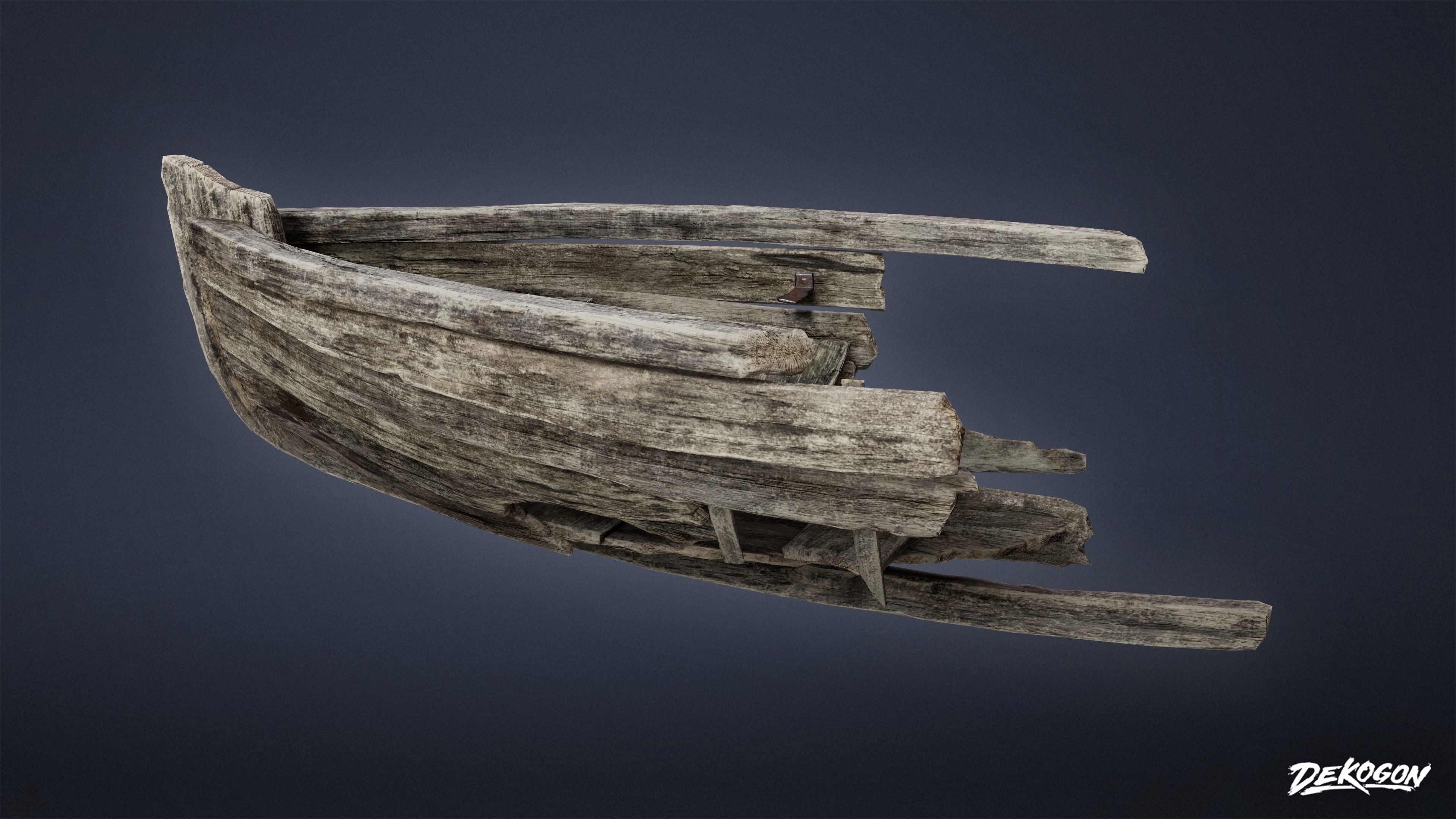 PIRATES - Boat Wreck 01 - LOW POLY Low-poly 3D model_3