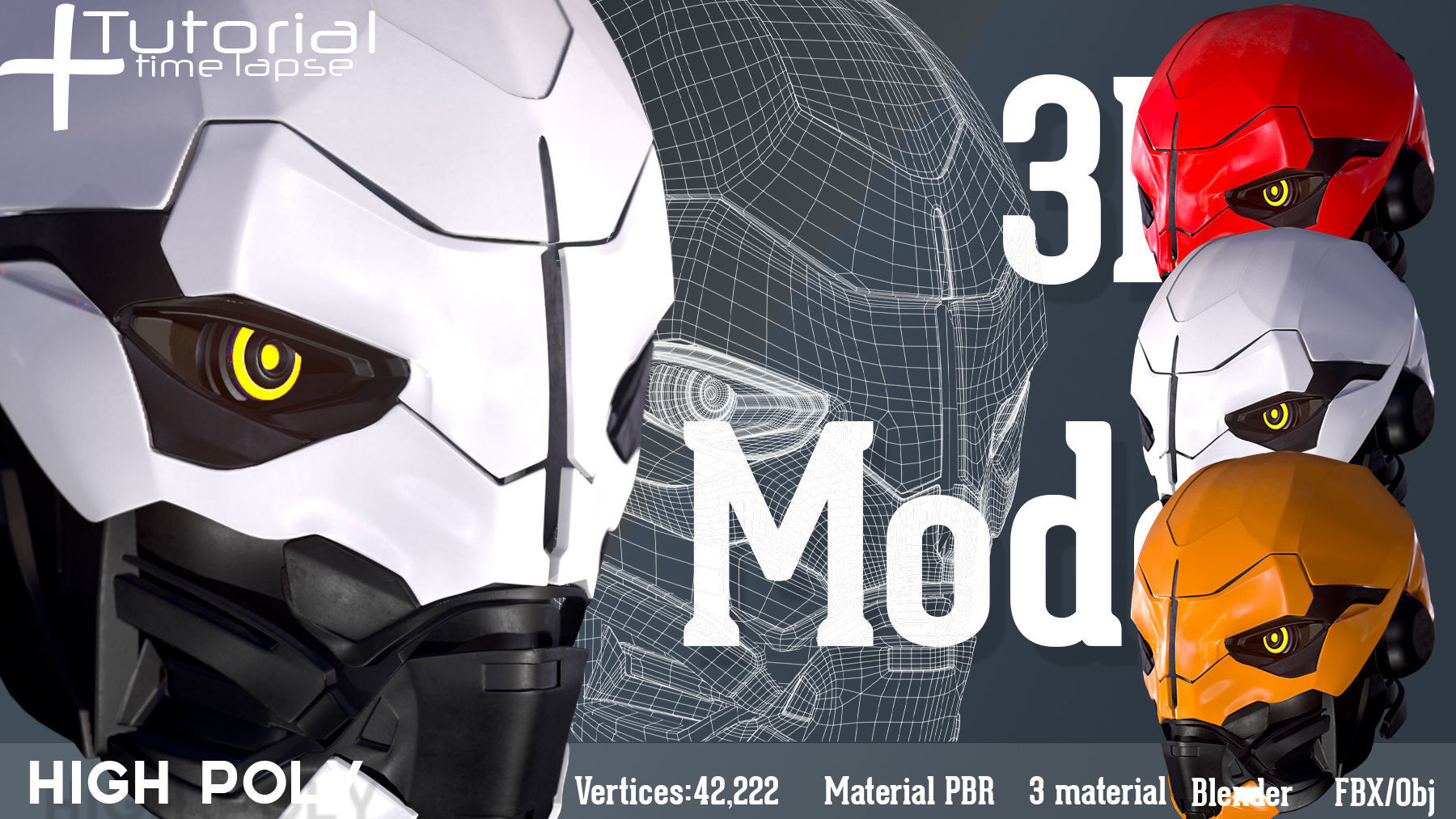 SCI-FI Mask   3d model   Low-poly 3D model_4