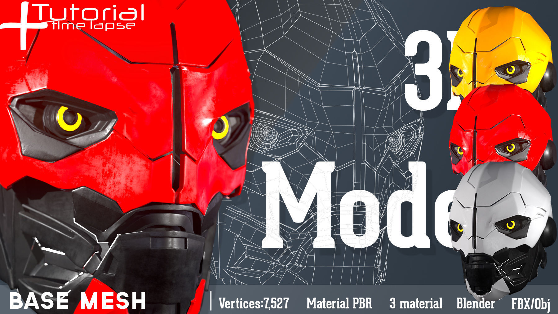 SCI-FI Mask   3d model   Low-poly 3D model_2