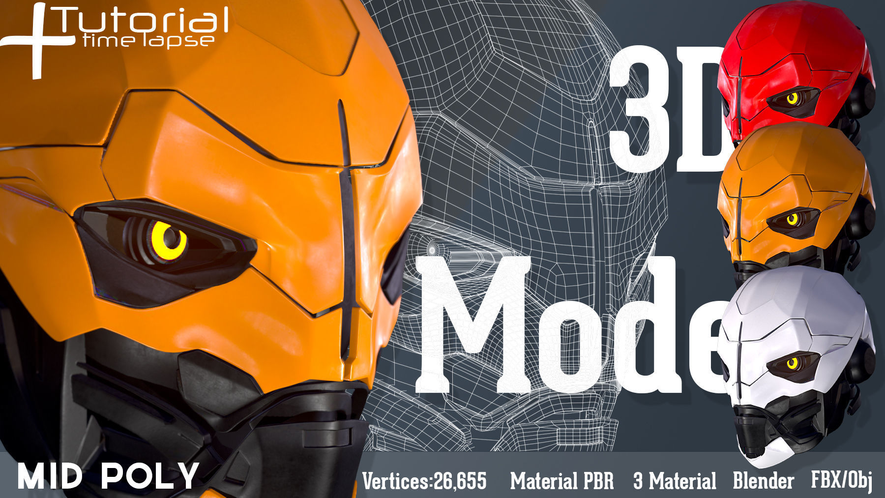 SCI-FI Mask   3d model   Low-poly 3D model_3