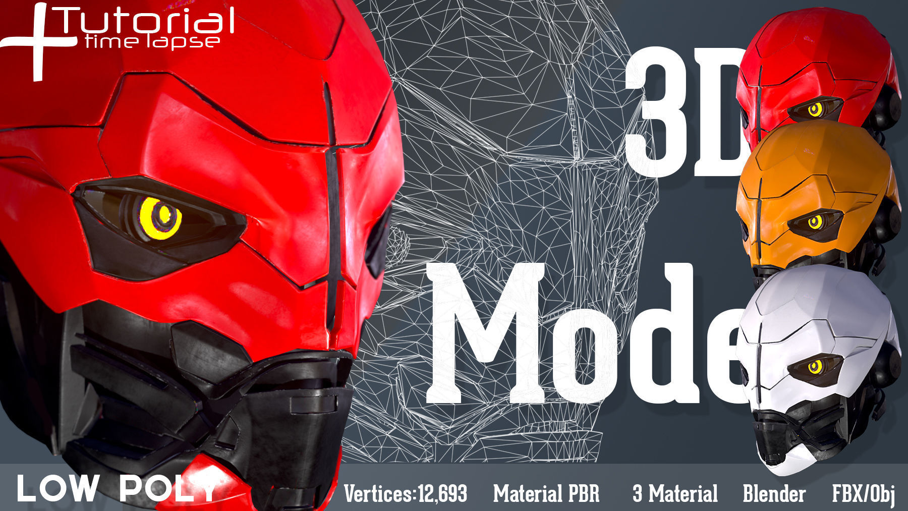 SCI-FI Mask   3d model   Low-poly 3D model_6