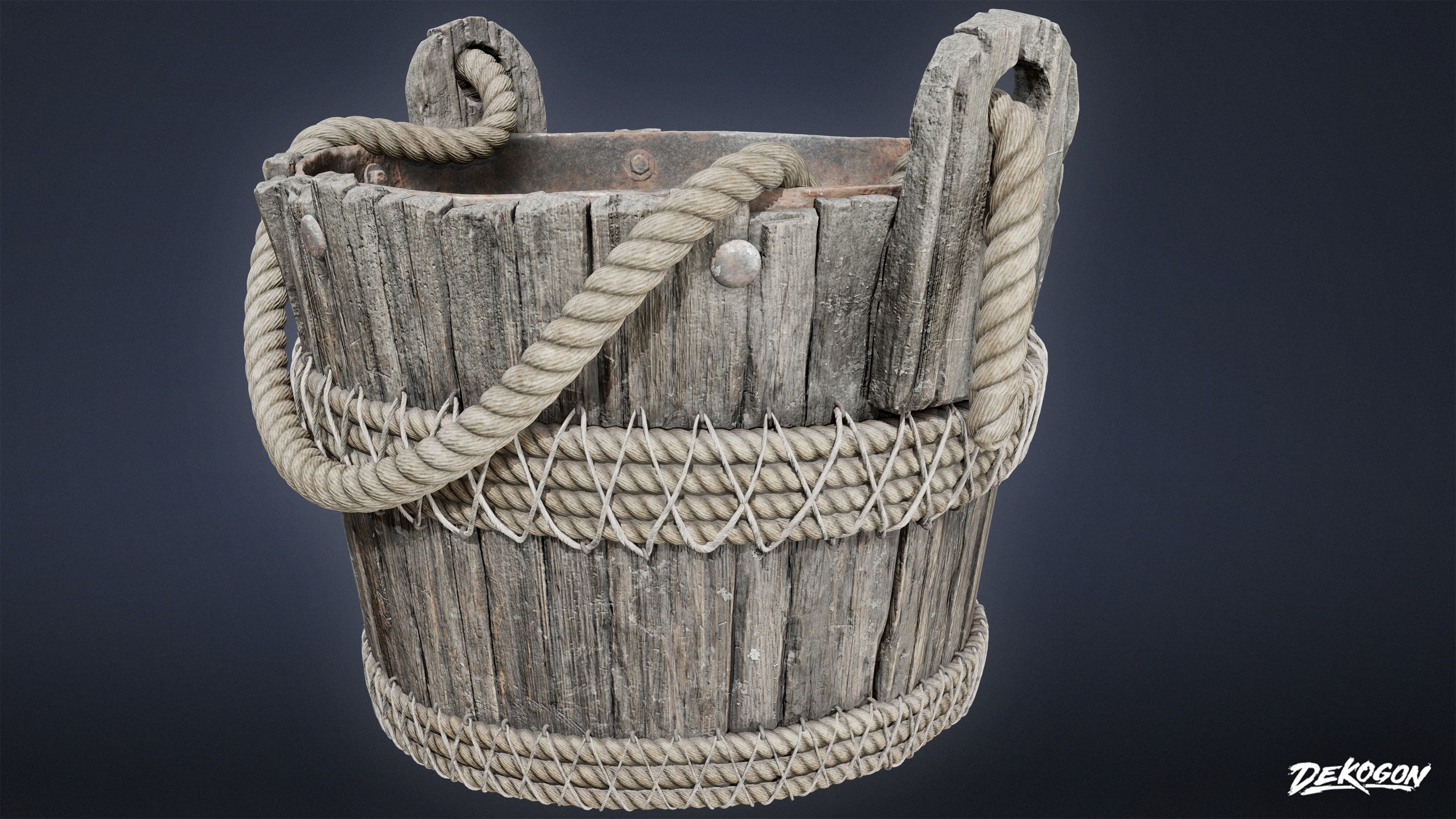 PIRATES - Bucket 01 Bucket 02 - NANITE Low-poly 3D model_3