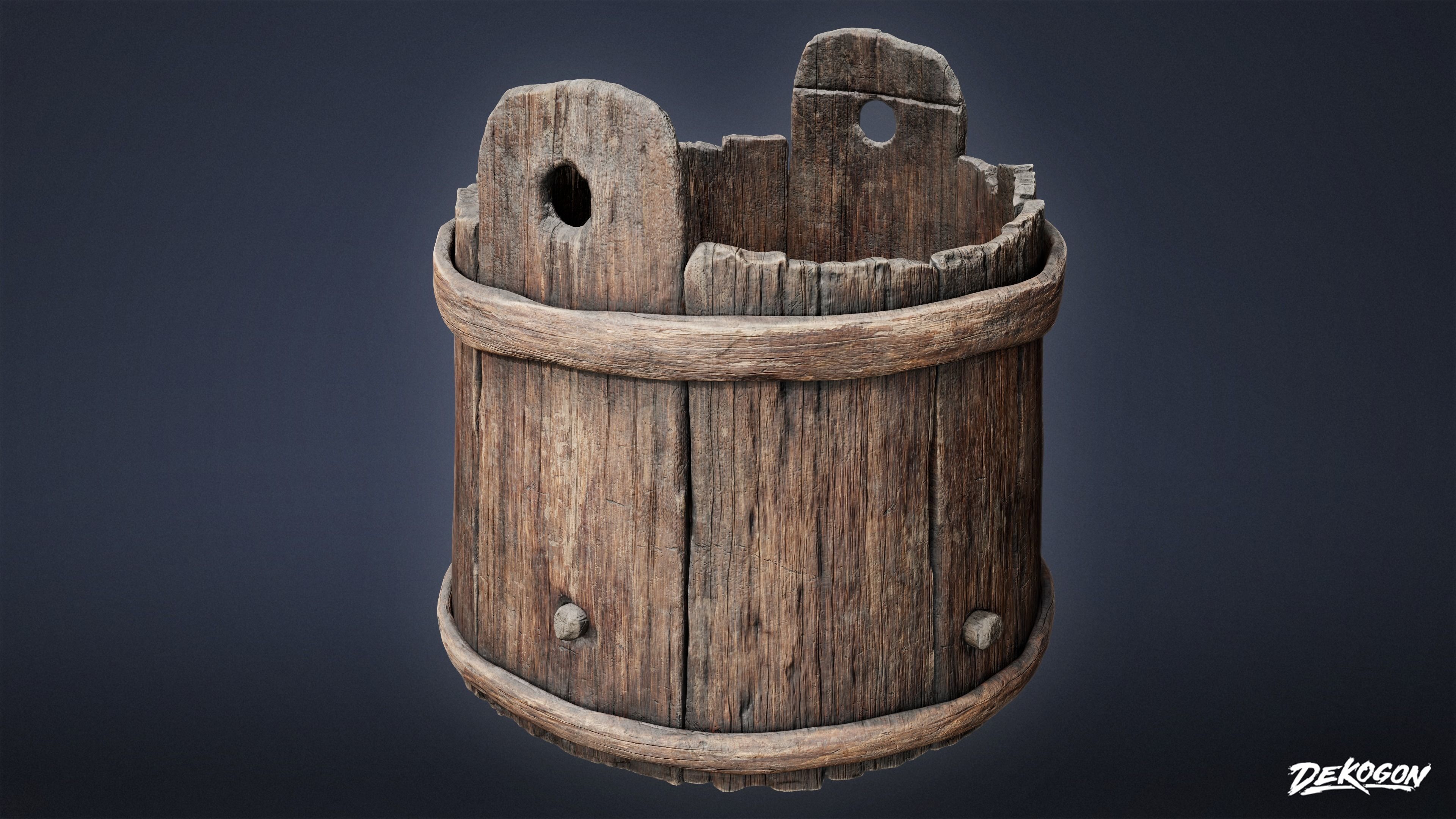 PIRATES - Bucket 01 Bucket 02 - NANITE Low-poly 3D model_13
