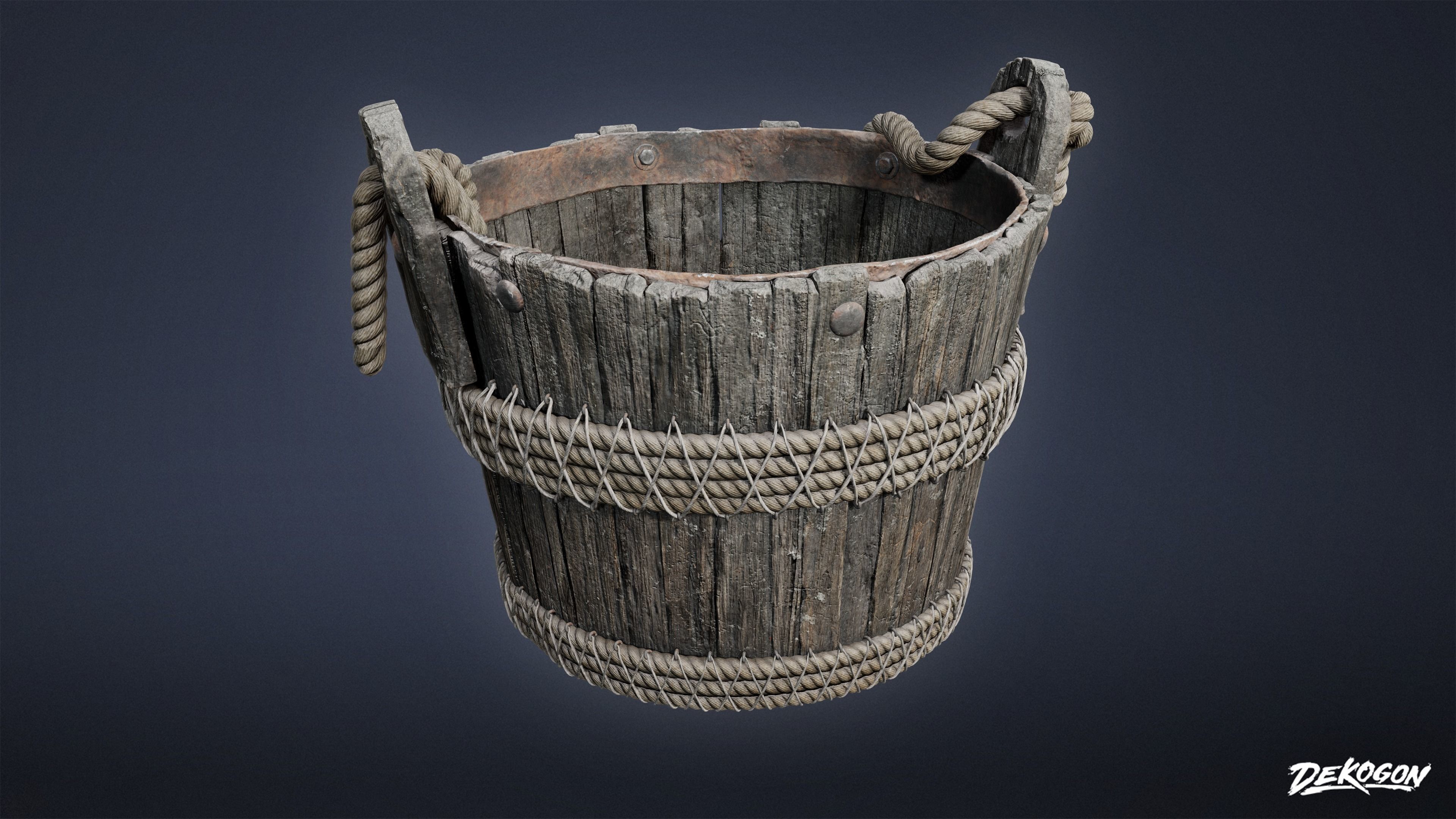 PIRATES - Bucket 01 Bucket 02 - NANITE Low-poly 3D model_4