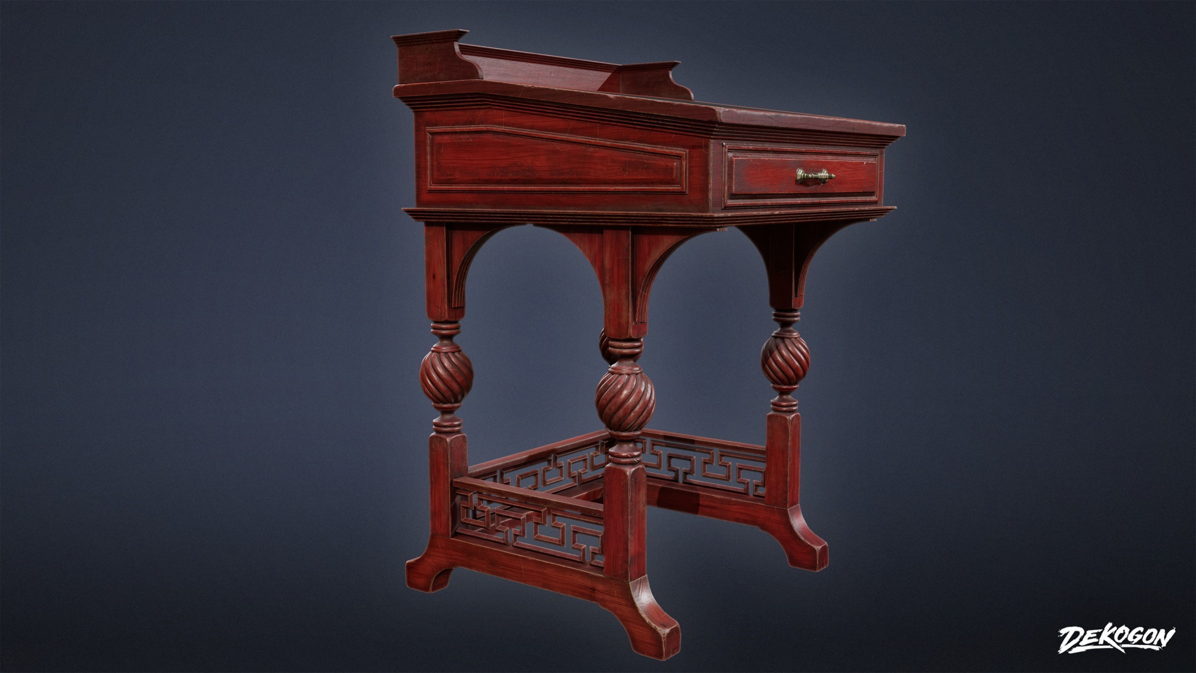 PIRATES - Victorian Desk 01 - NANITE AND LOW POLY 3D model_3