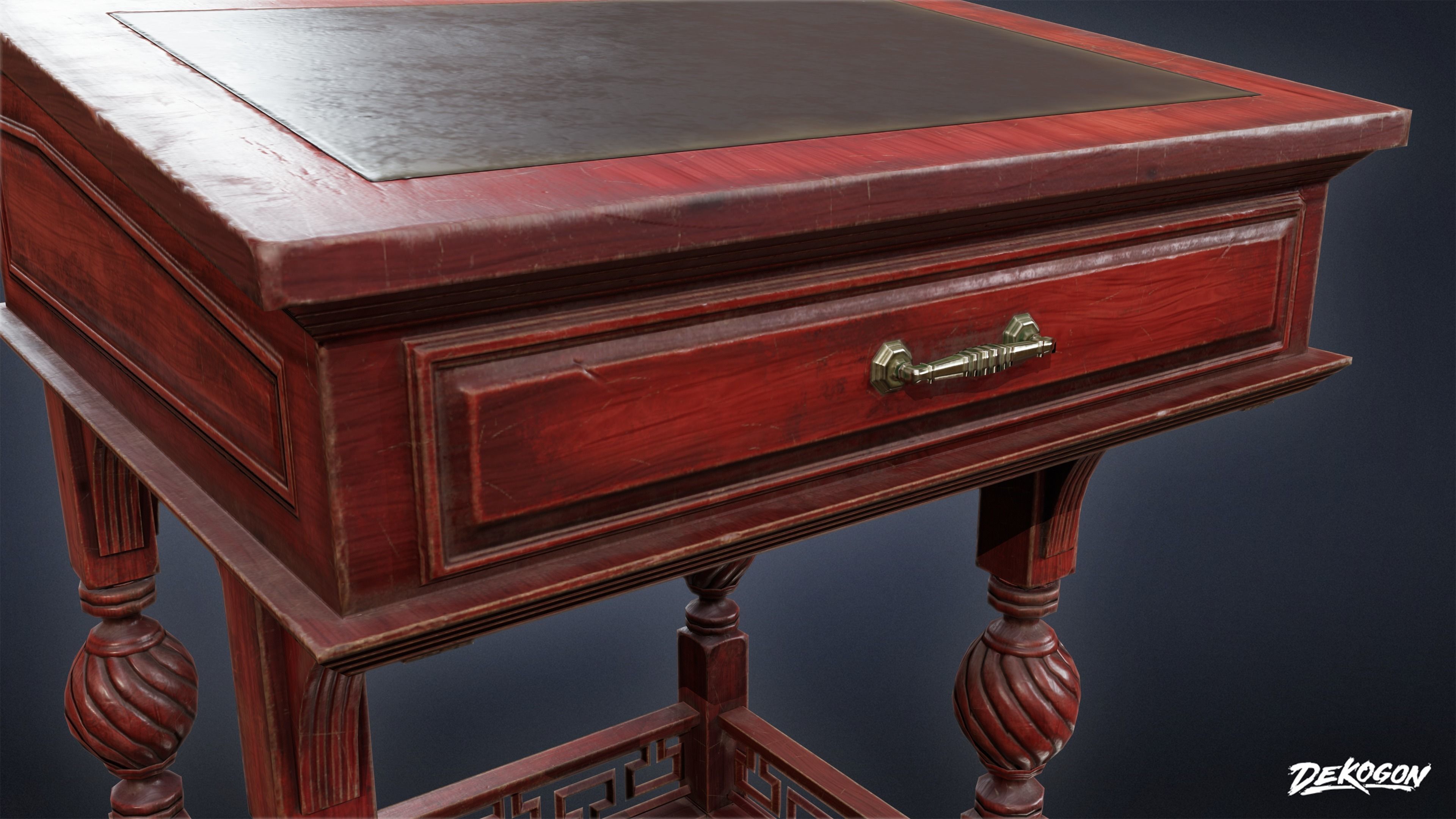 PIRATES - Victorian Desk 01 - NANITE AND LOW POLY 3D model_17