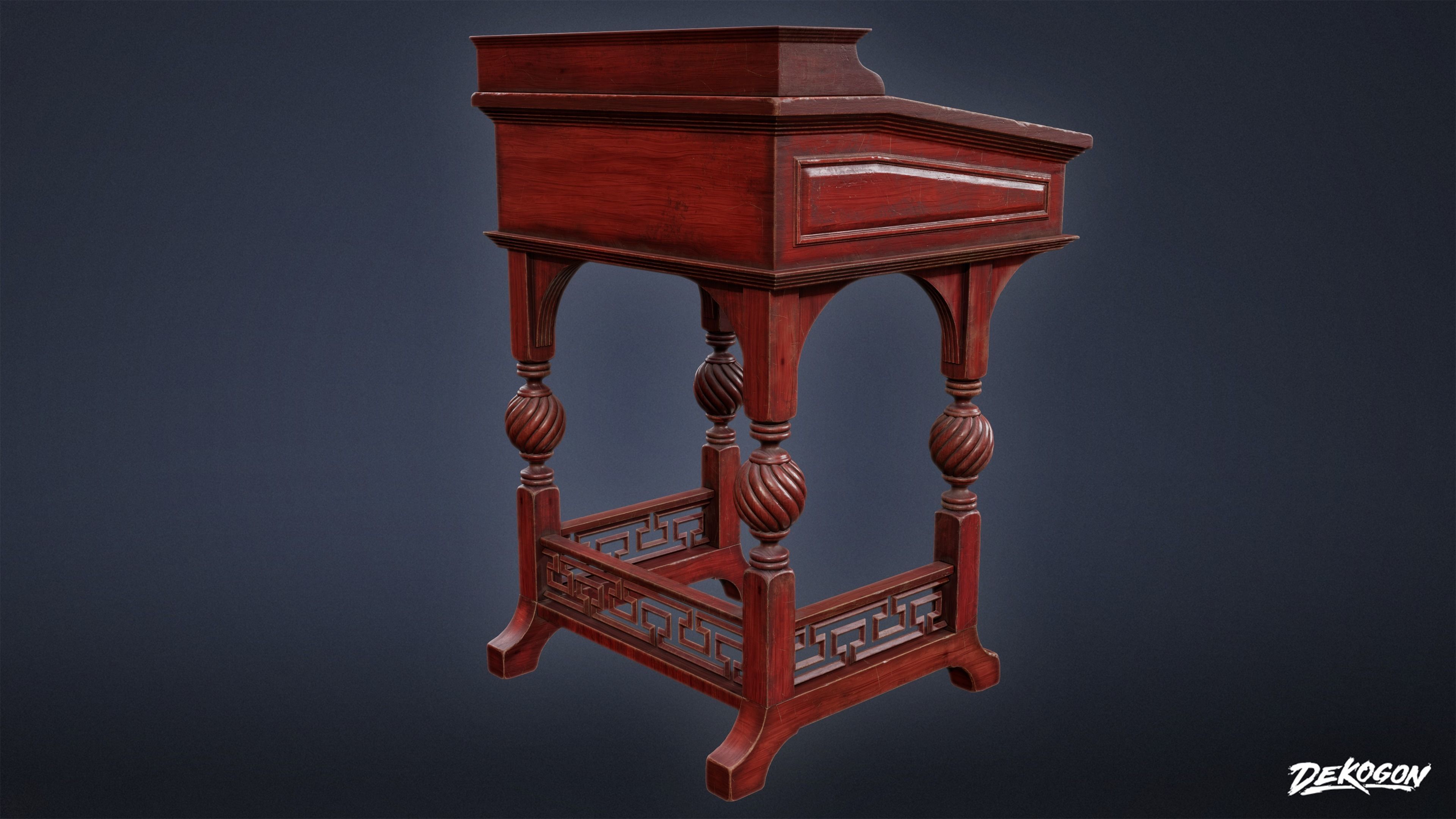 PIRATES - Victorian Desk 01 - NANITE AND LOW POLY 3D model_6