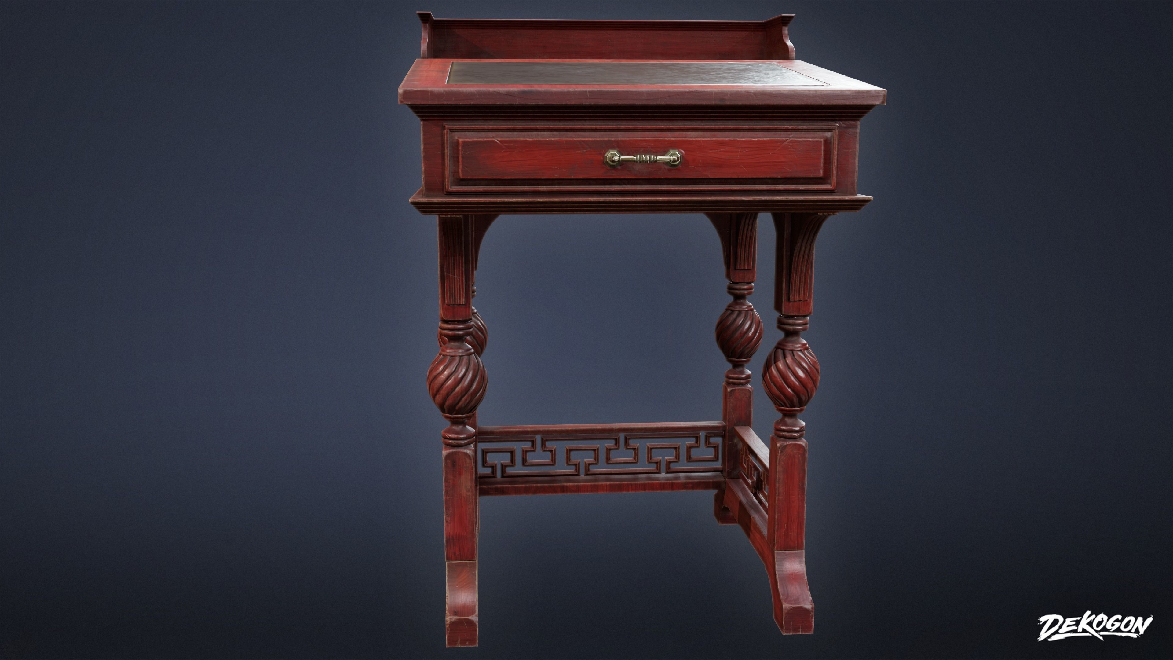 PIRATES - Victorian Desk 01 - NANITE AND LOW POLY 3D model_15