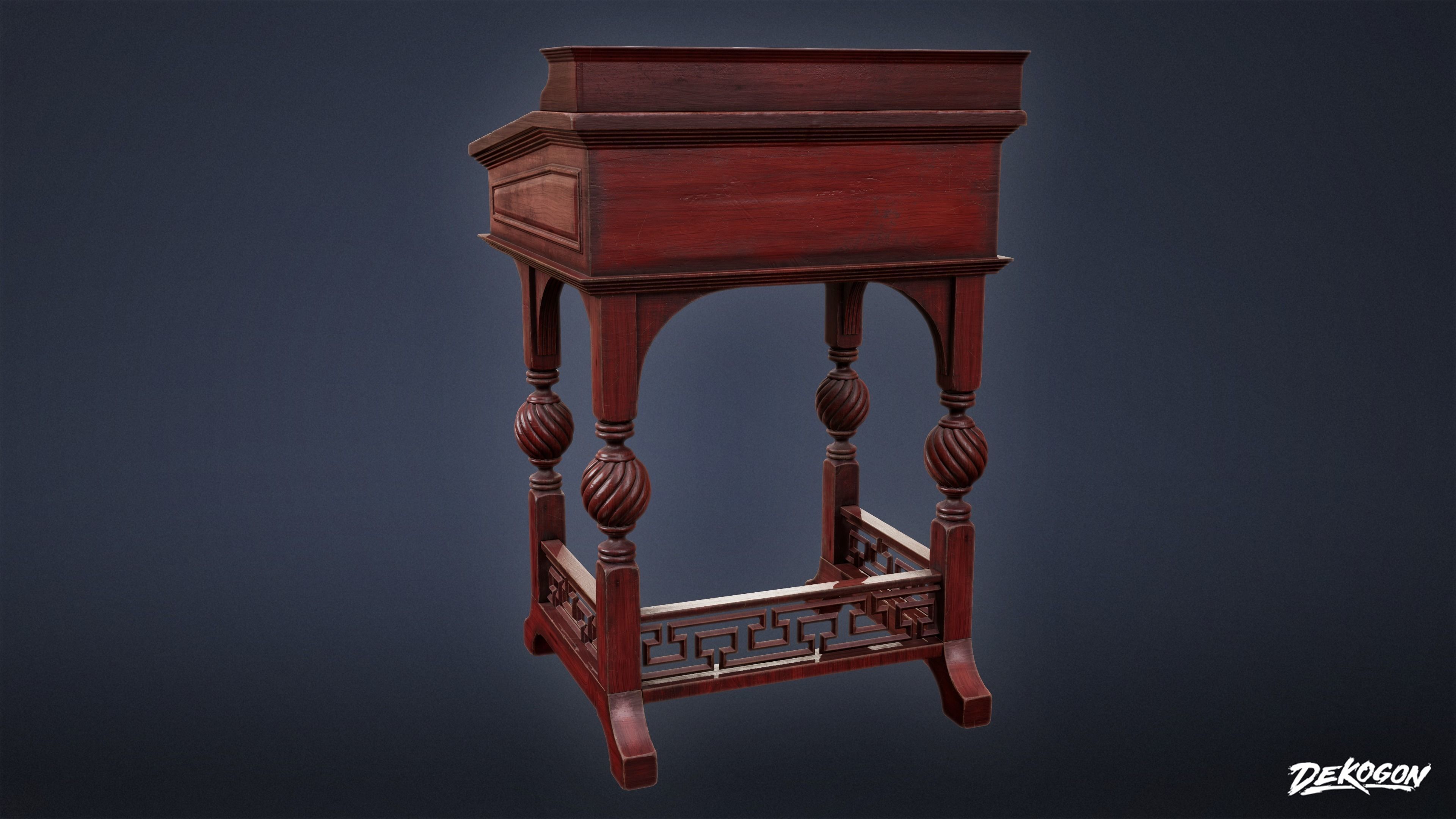 PIRATES - Victorian Desk 01 - NANITE AND LOW POLY 3D model_12