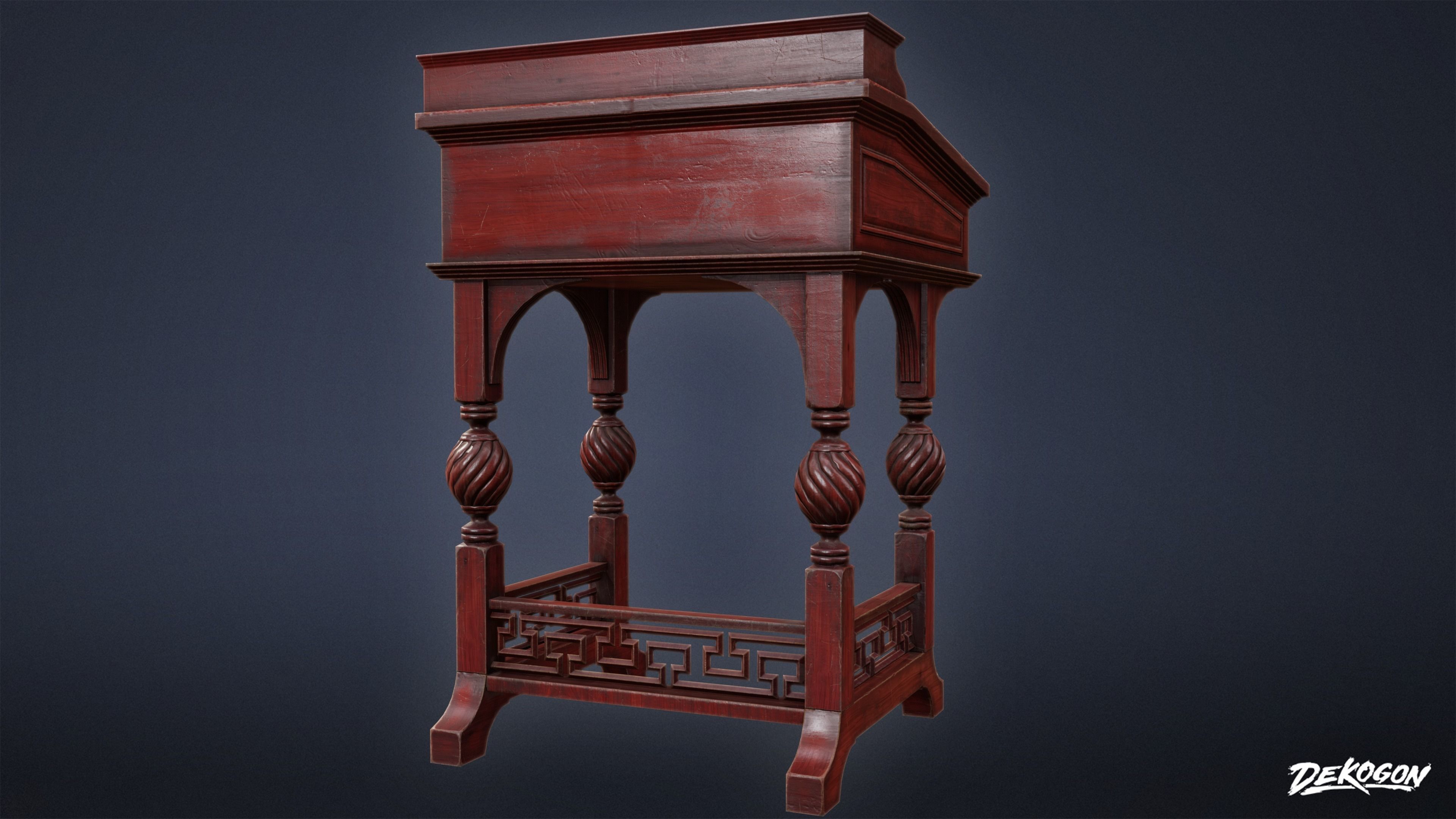 PIRATES - Victorian Desk 01 - NANITE AND LOW POLY 3D model_18