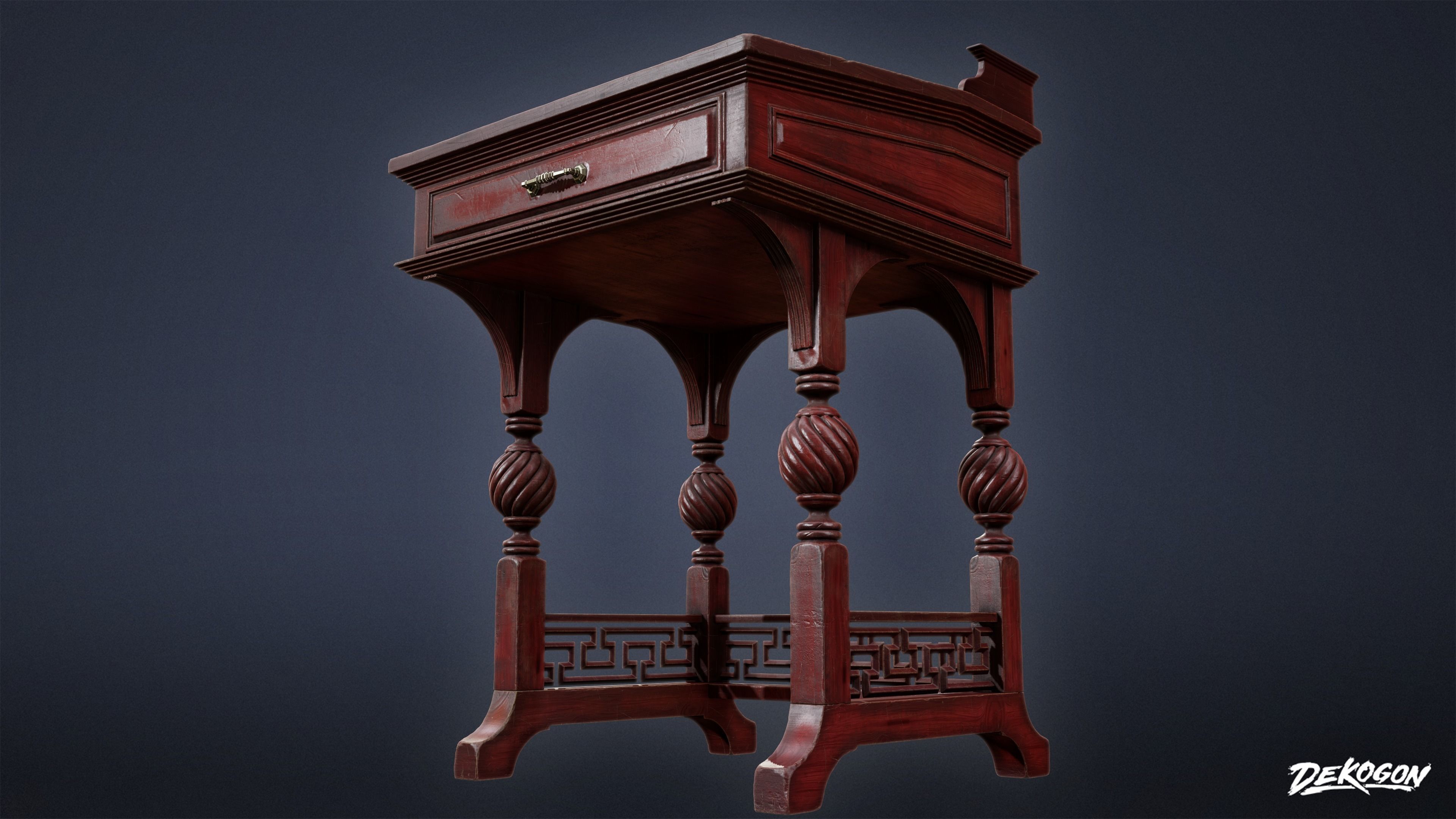PIRATES - Victorian Desk 01 - NANITE AND LOW POLY 3D model_8