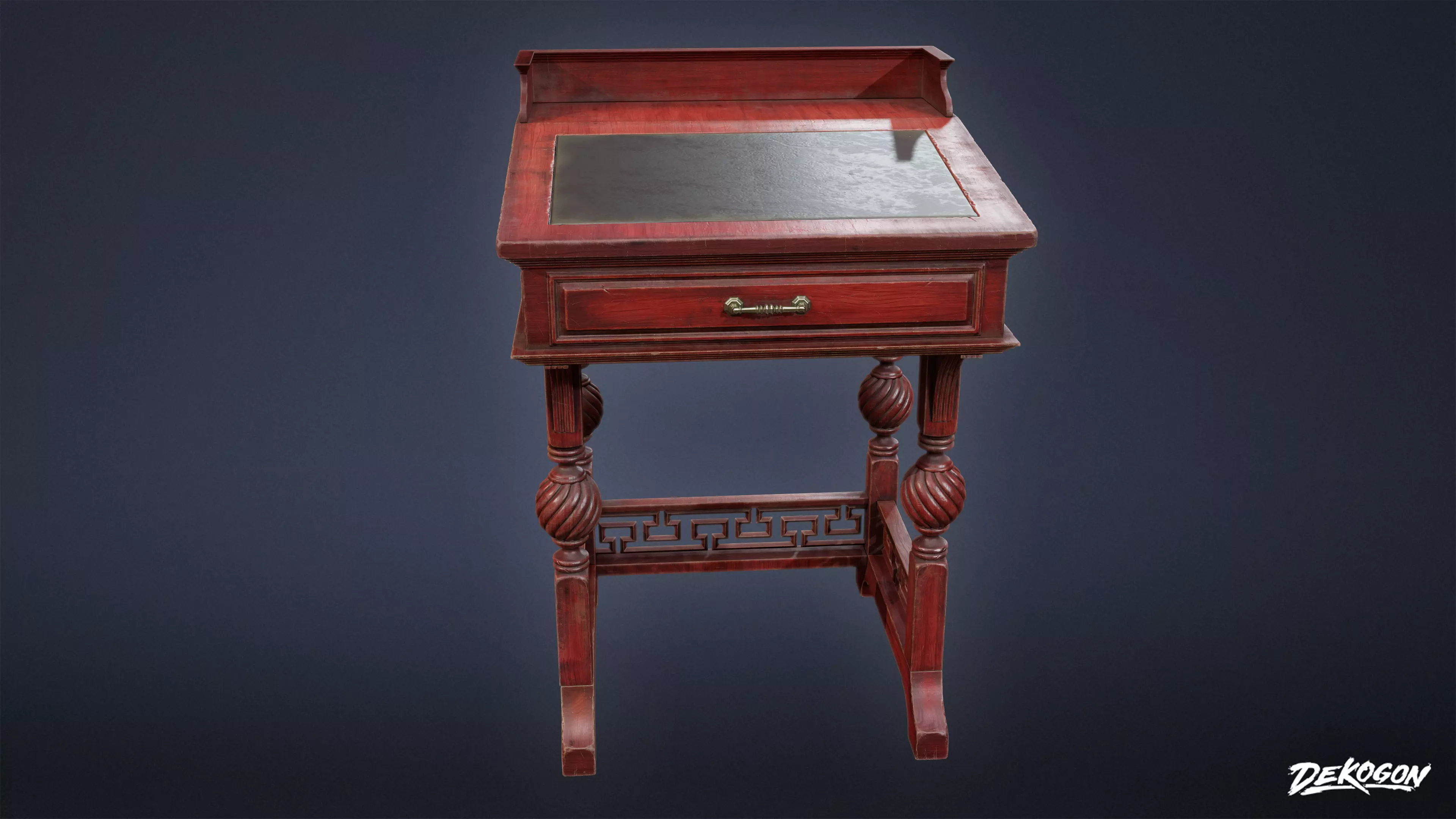 PIRATES - Victorian Desk 01 - NANITE AND LOW POLY 3D model_0
