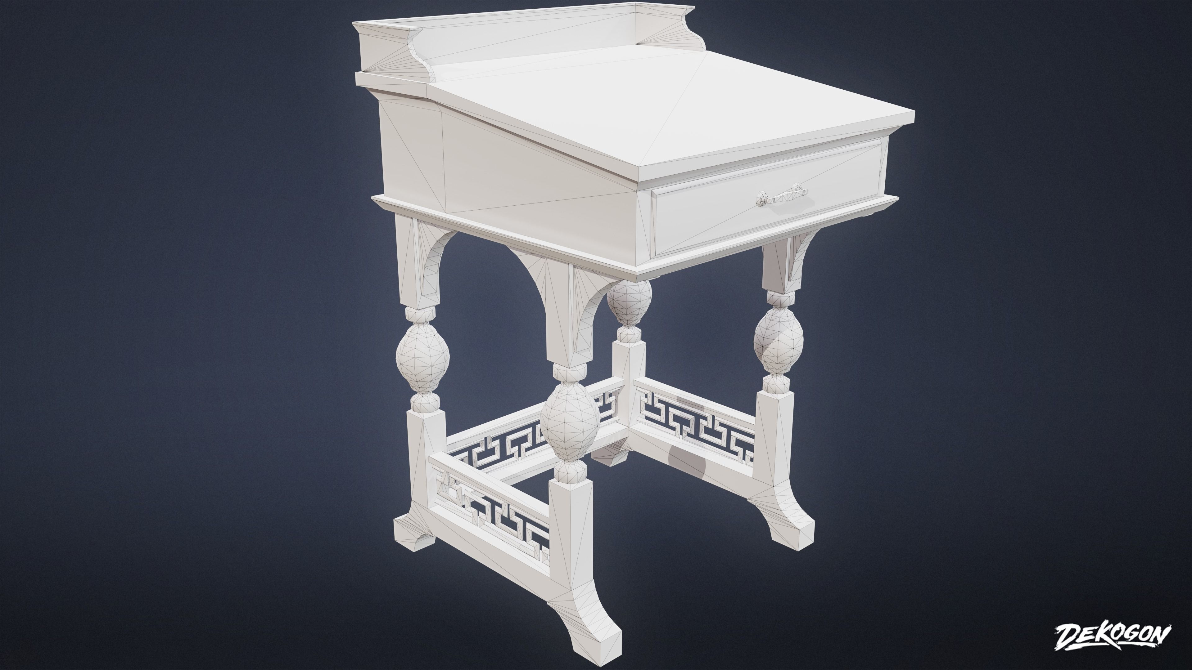 PIRATES - Victorian Desk 01 - NANITE AND LOW POLY 3D model_13