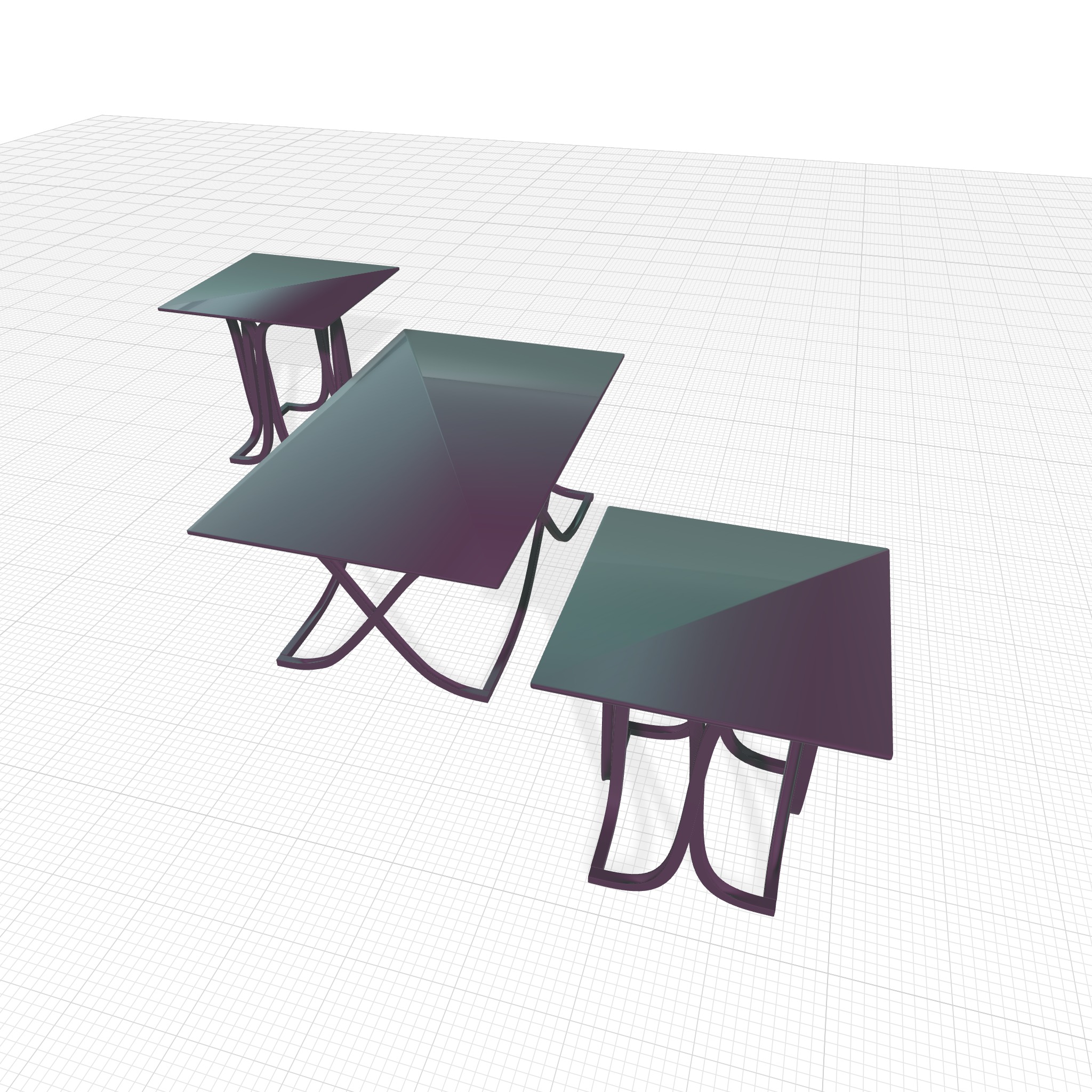Bingaman Piece Coffee Table Set 3D model_3