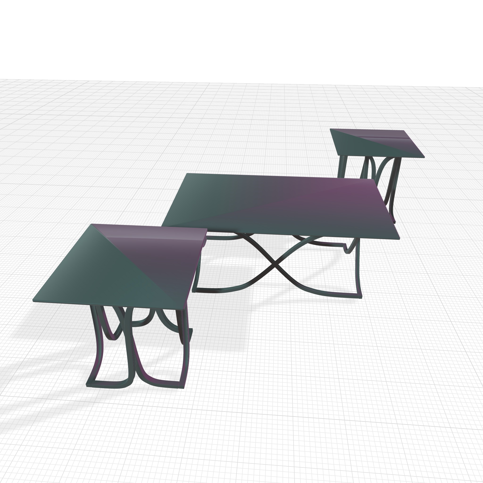 Bingaman Piece Coffee Table Set 3D model_1