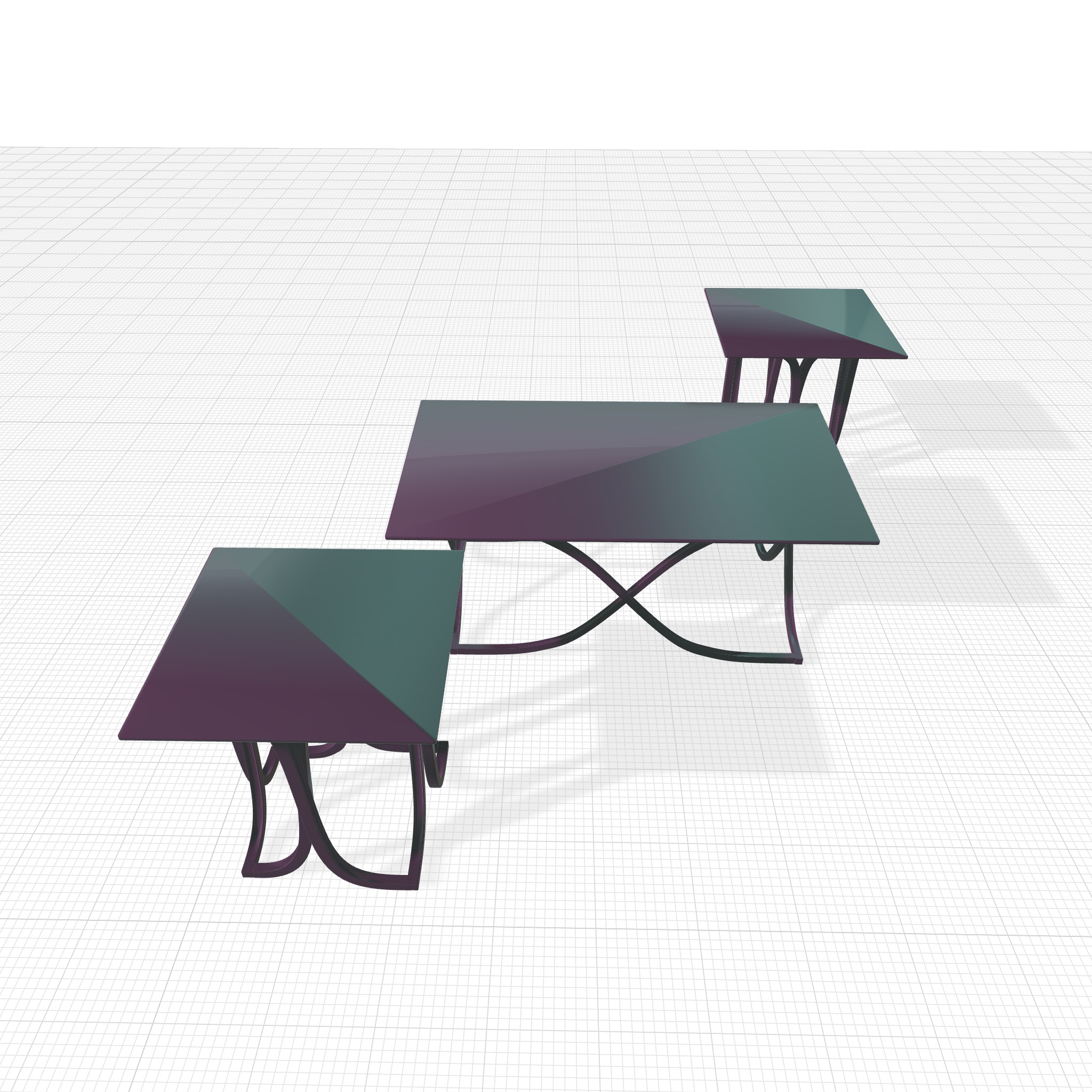 Bingaman Piece Coffee Table Set 3D model_4