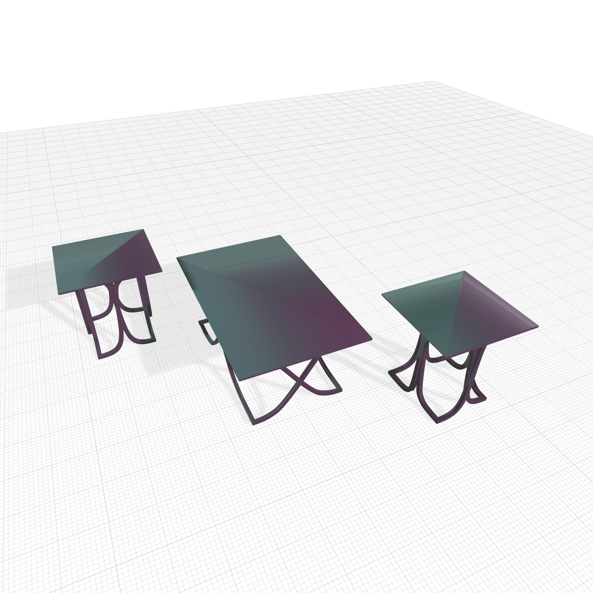 Bingaman Piece Coffee Table Set 3D model_2
