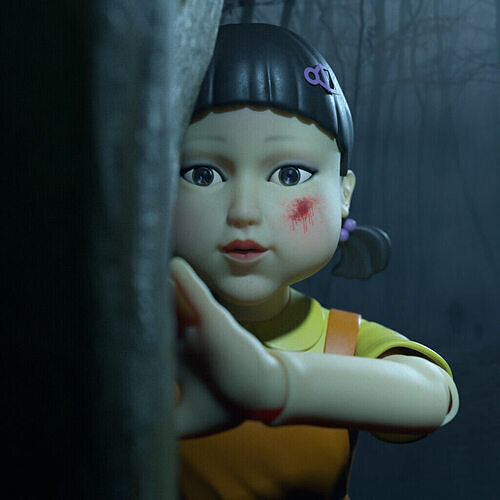 The murder Doll in the Squid Game 3D model