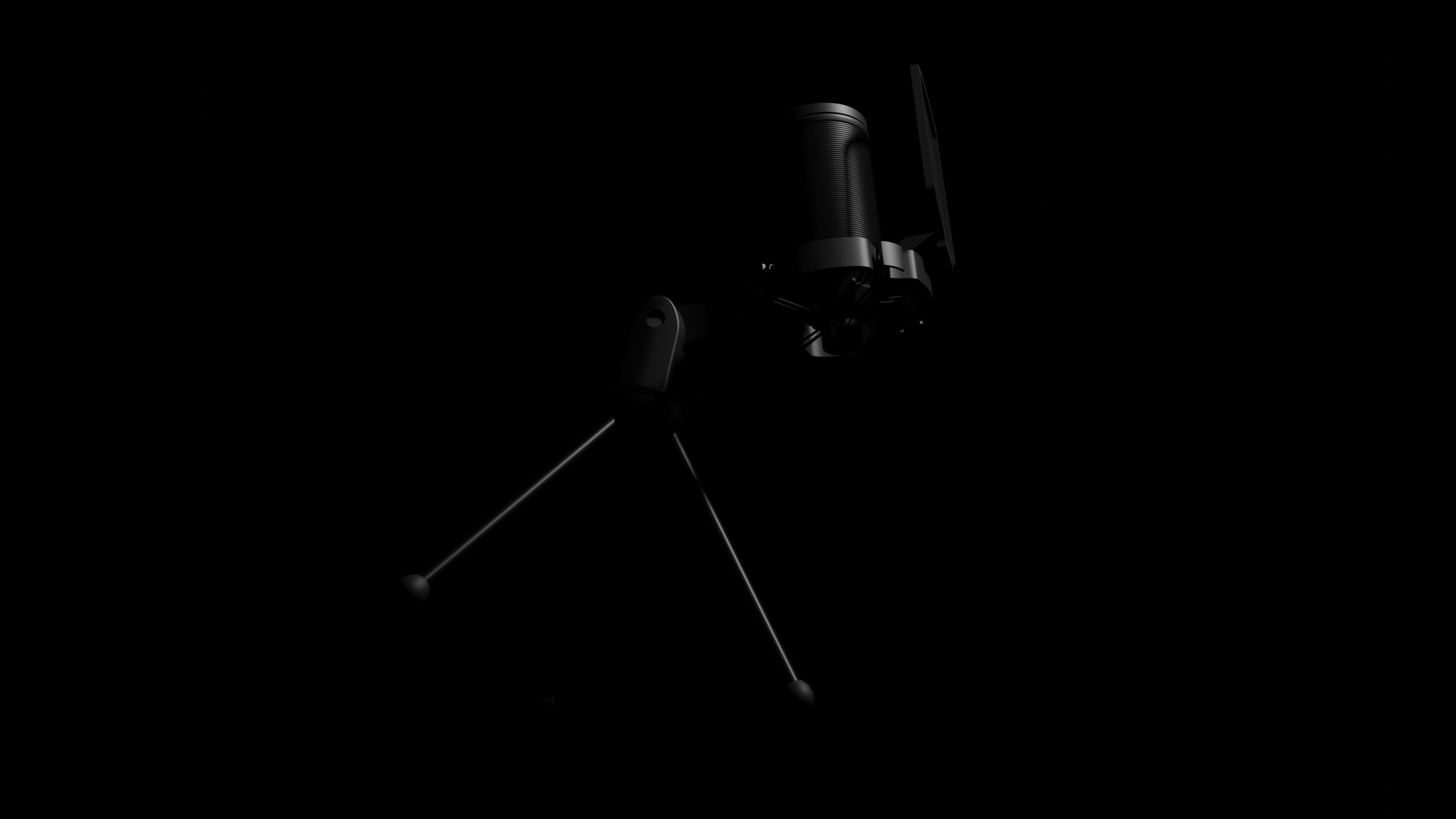 The microphone is black Low-poly 3D model_11