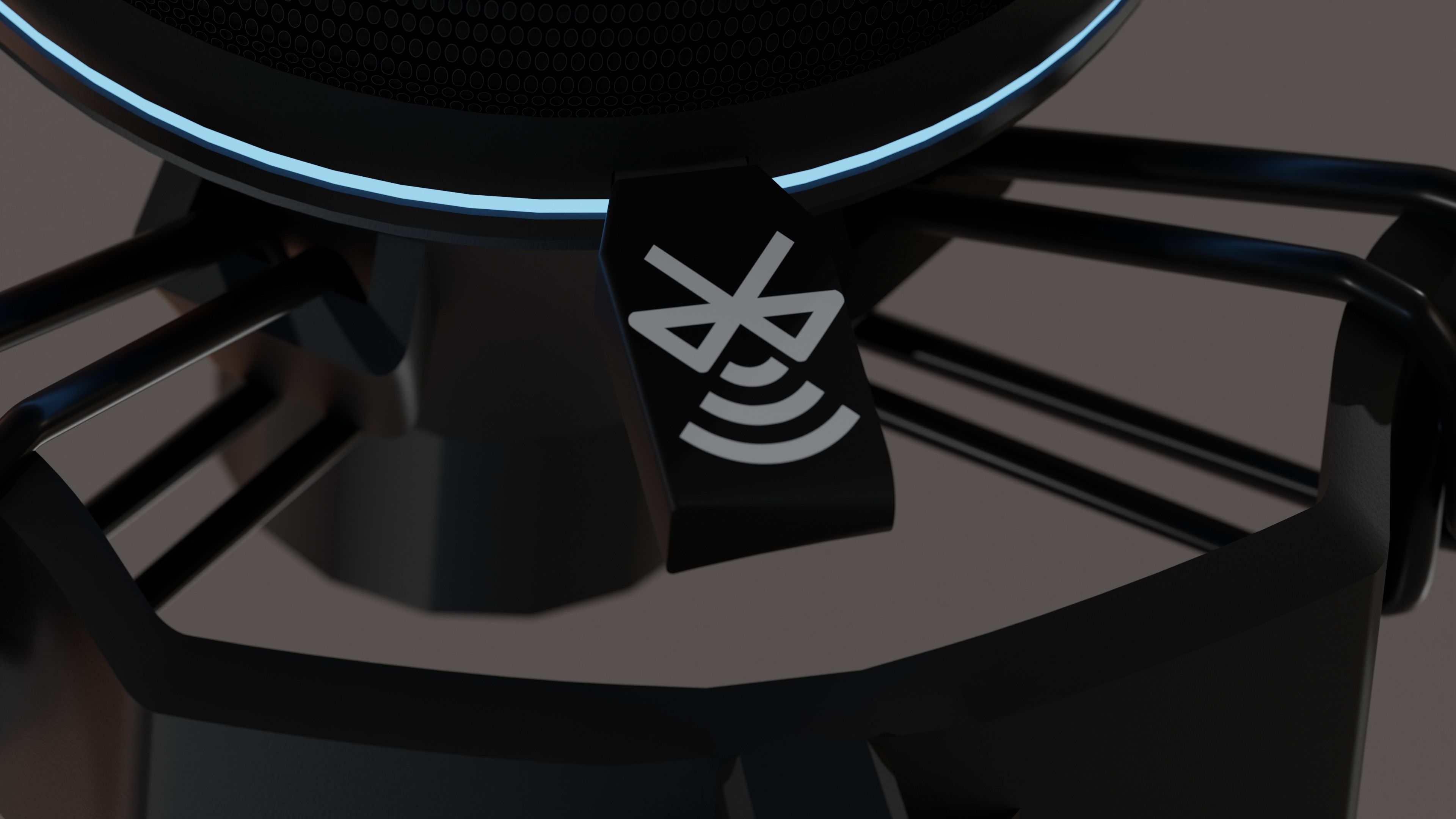 The microphone is black Low-poly 3D model_1