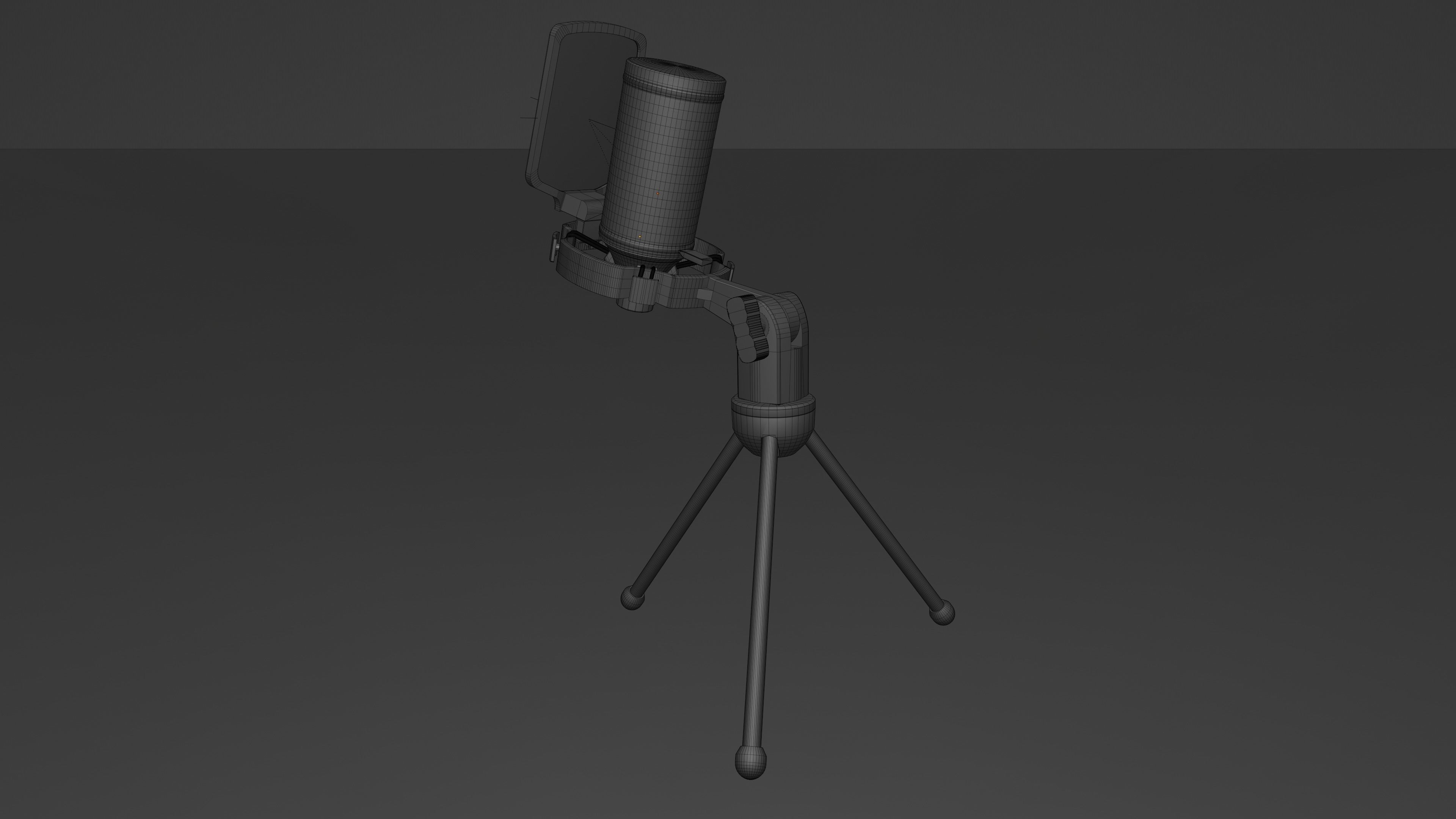The microphone is black Low-poly 3D model_13