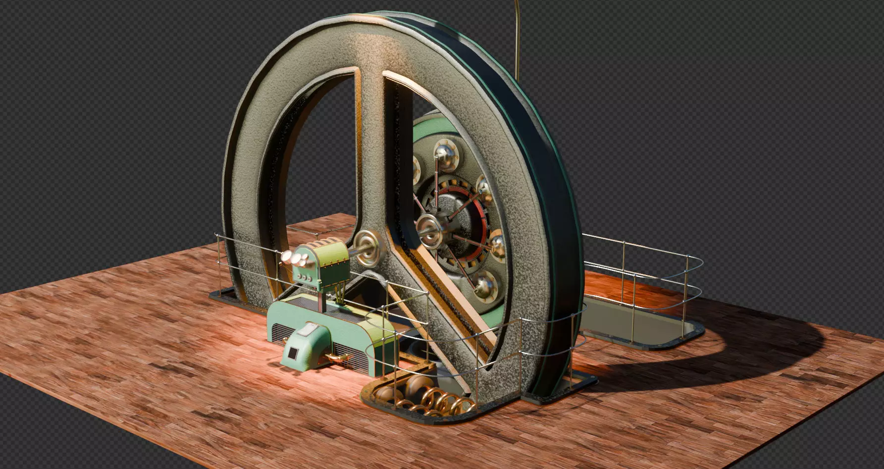 Dieselpunk Engine 3D model_0