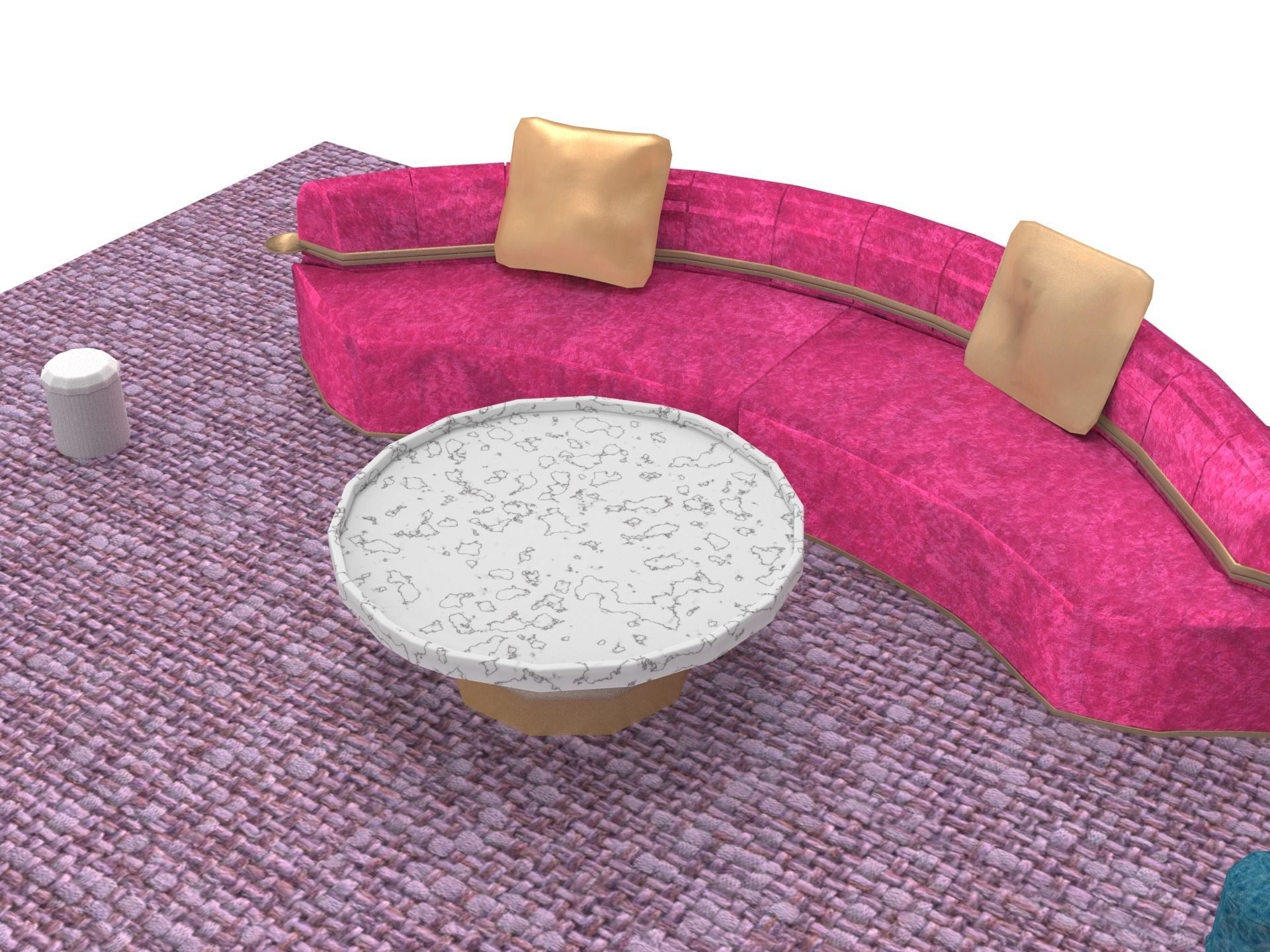 Basic Luxury Living Room Low-poly 3D model_3