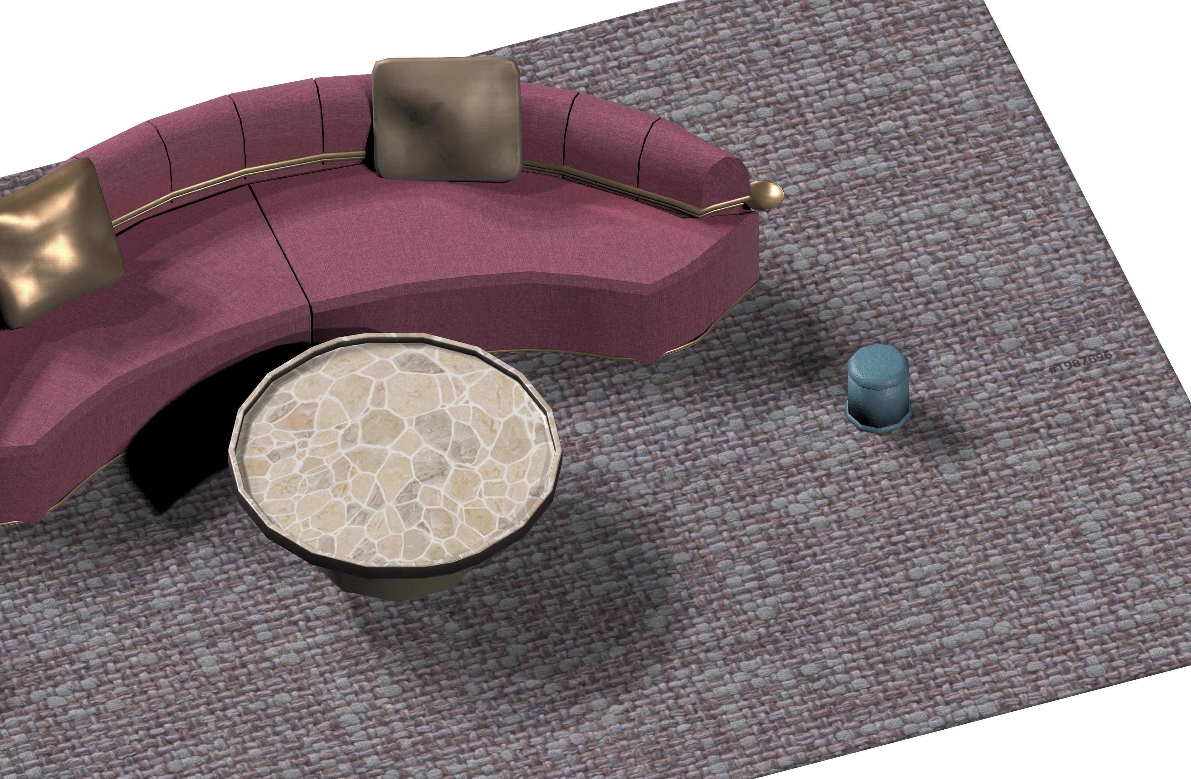 Basic Luxury Living Room Low-poly 3D model_7