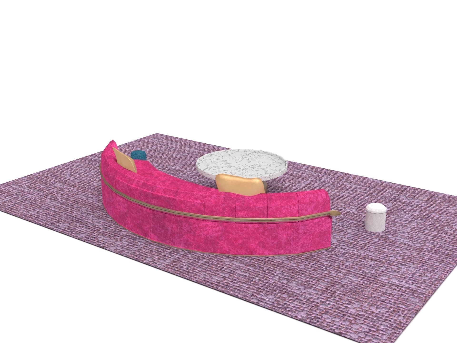 Basic Luxury Living Room Low-poly 3D model_2