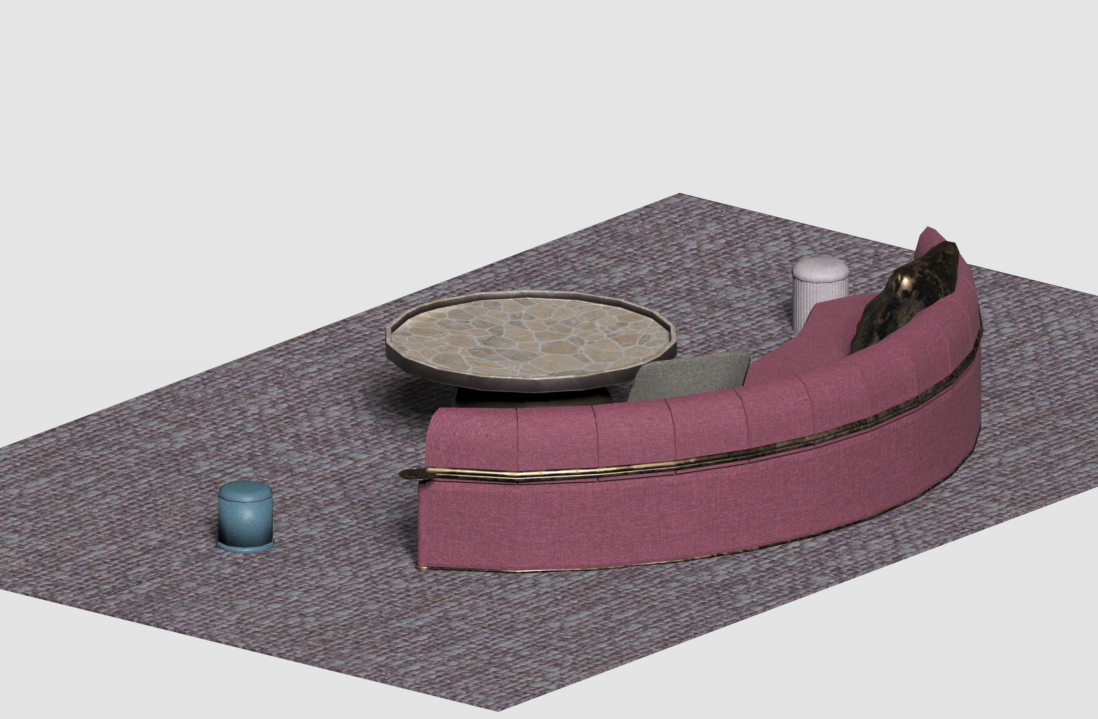 Basic Luxury Living Room Low-poly 3D model_9