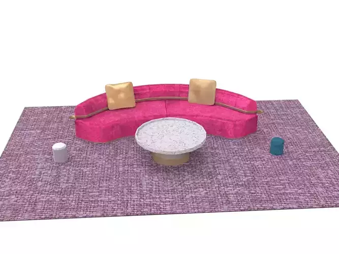 Basic Luxury Living Room Low-poly 3D model