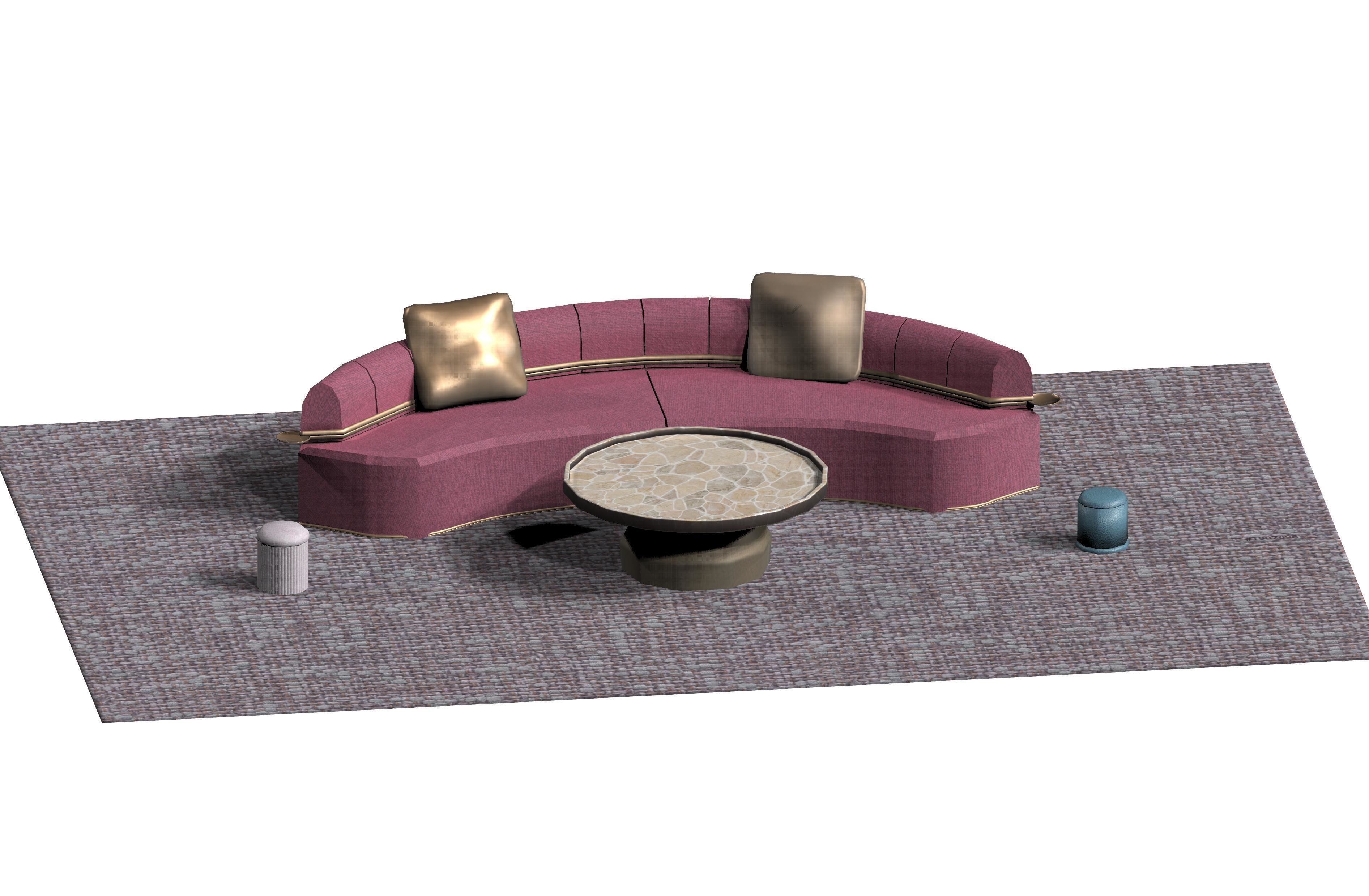 Basic Luxury Living Room Low-poly 3D model_4