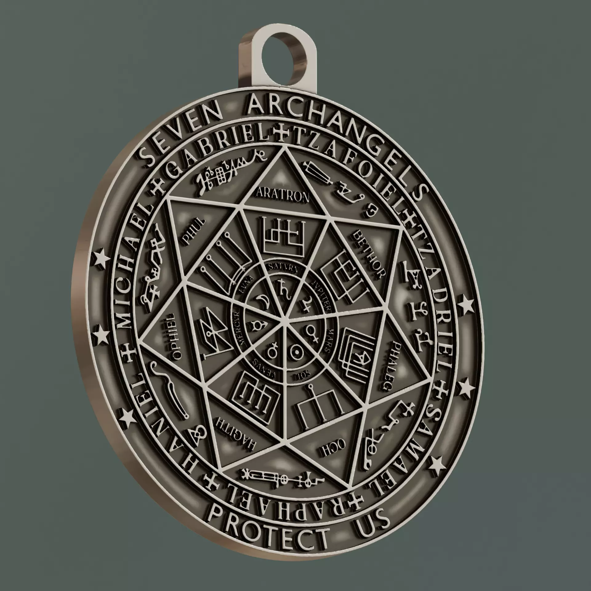 7 Archangel amulet pendant 3D print model
