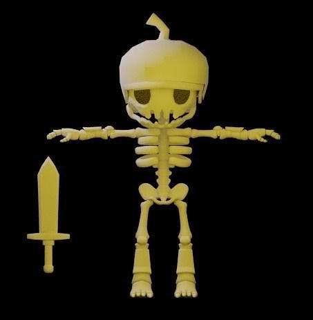 Skeleton Warrior Low-poly 3D model