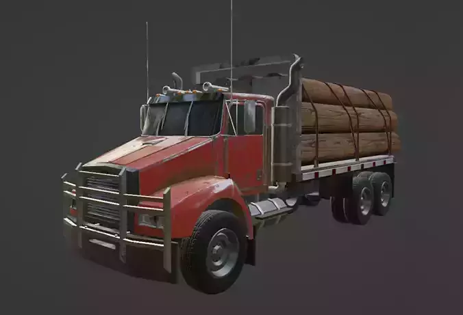 Game Ready Low Poly Realistic Dirt Truck  