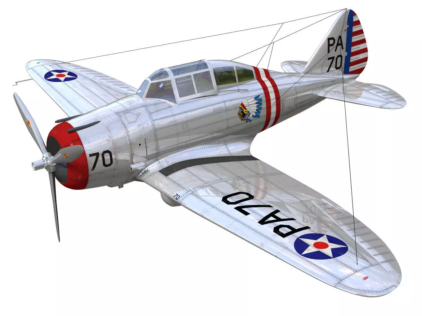 Seversky p-35 3D model_0
