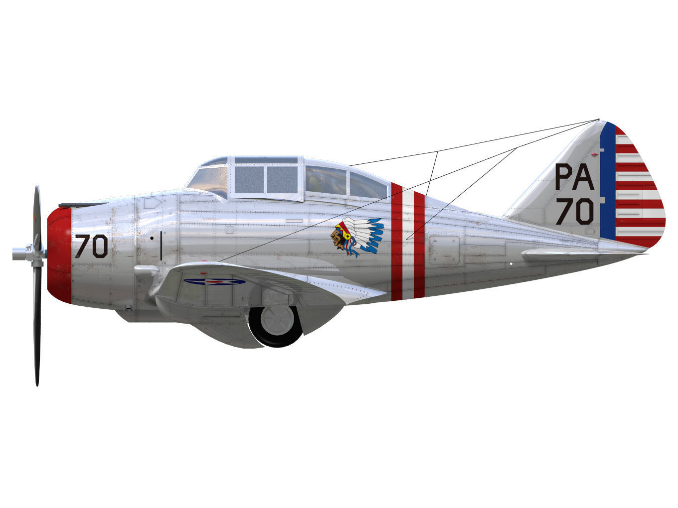 Seversky p-35 3D model_8