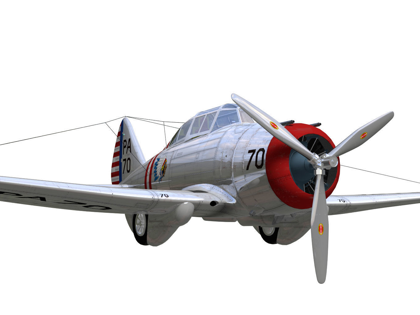 Seversky p-35 3D model_4